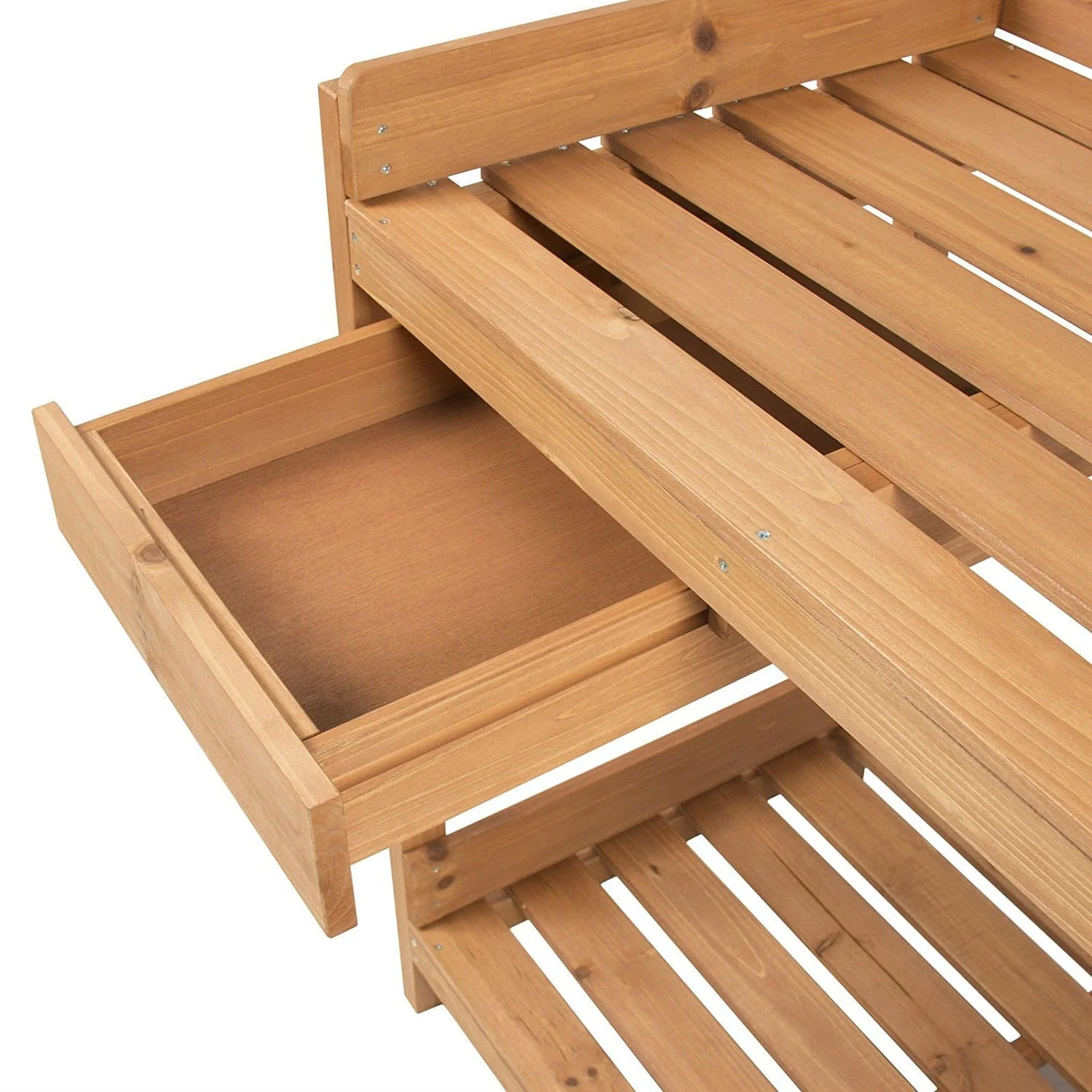 Solid Wood Garden Work Table Potting Bench in Natural Finish - Image 4