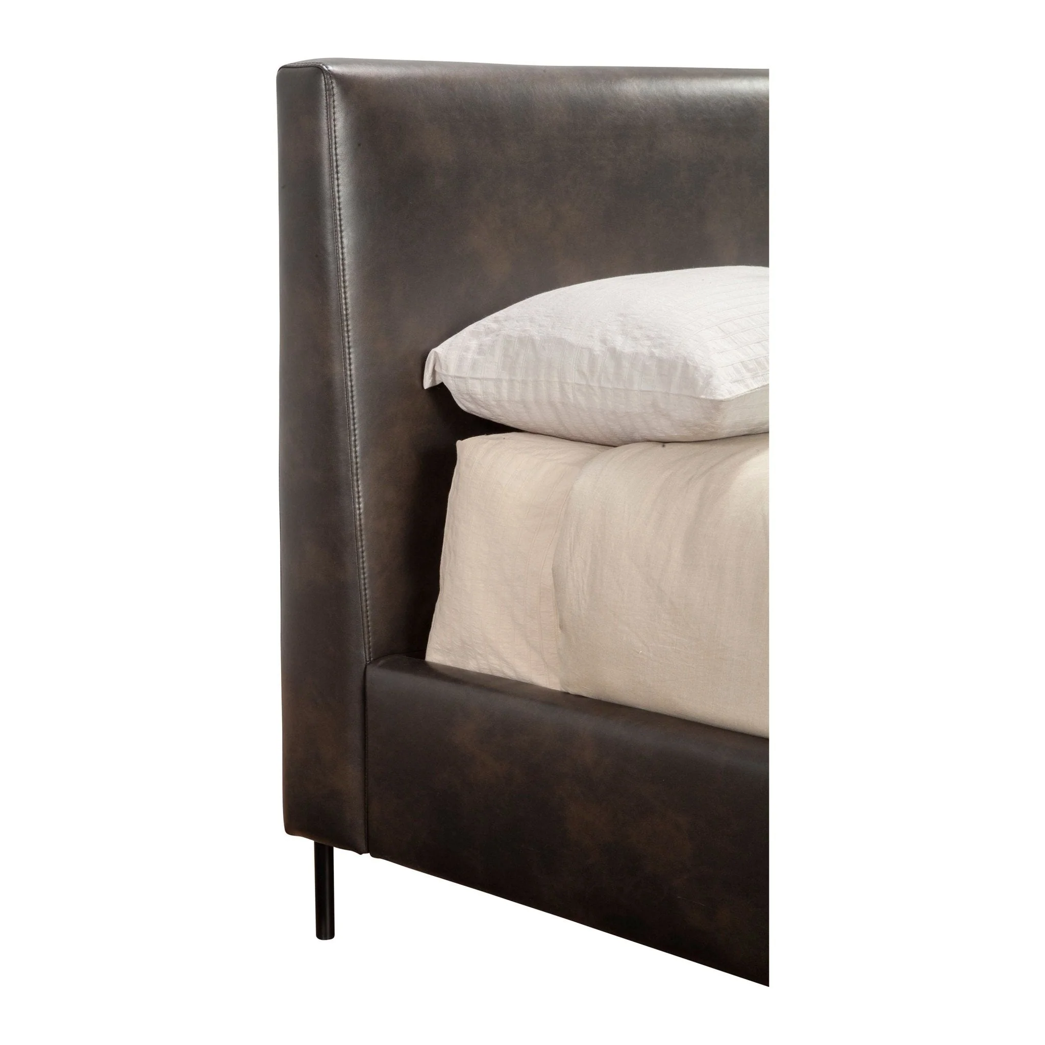 Sophia Faux Leather Platform Bed, Gray - Image 4