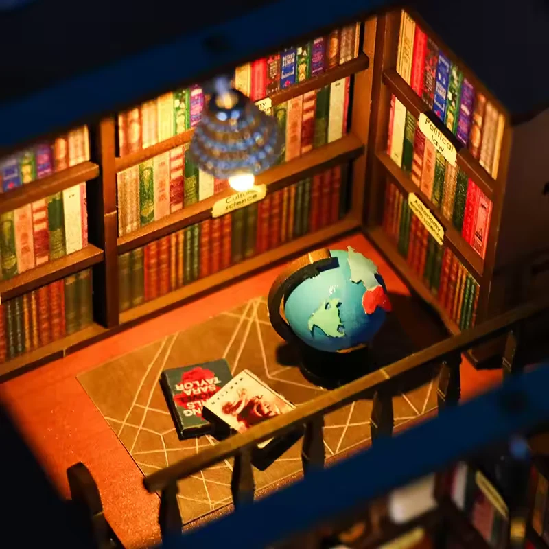 Soul Bookstore Dollhouse Kit - Miniature Wizardi Roombox Kit with LED Light F07M51-80-M2314 - Image 3
