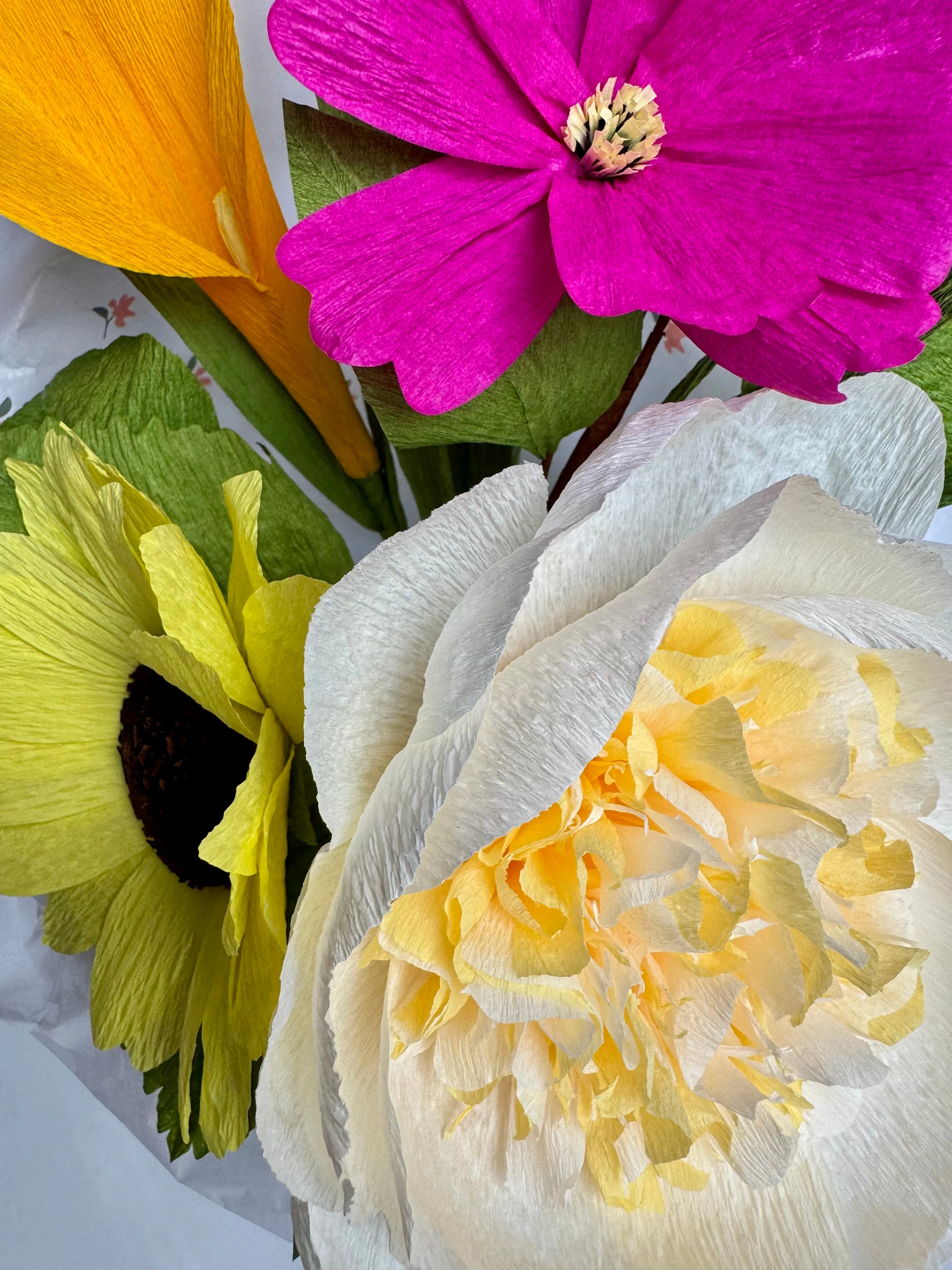Soul Ties | Paper Peony, Calla Lily and Sunflower Bouquet - Image 2