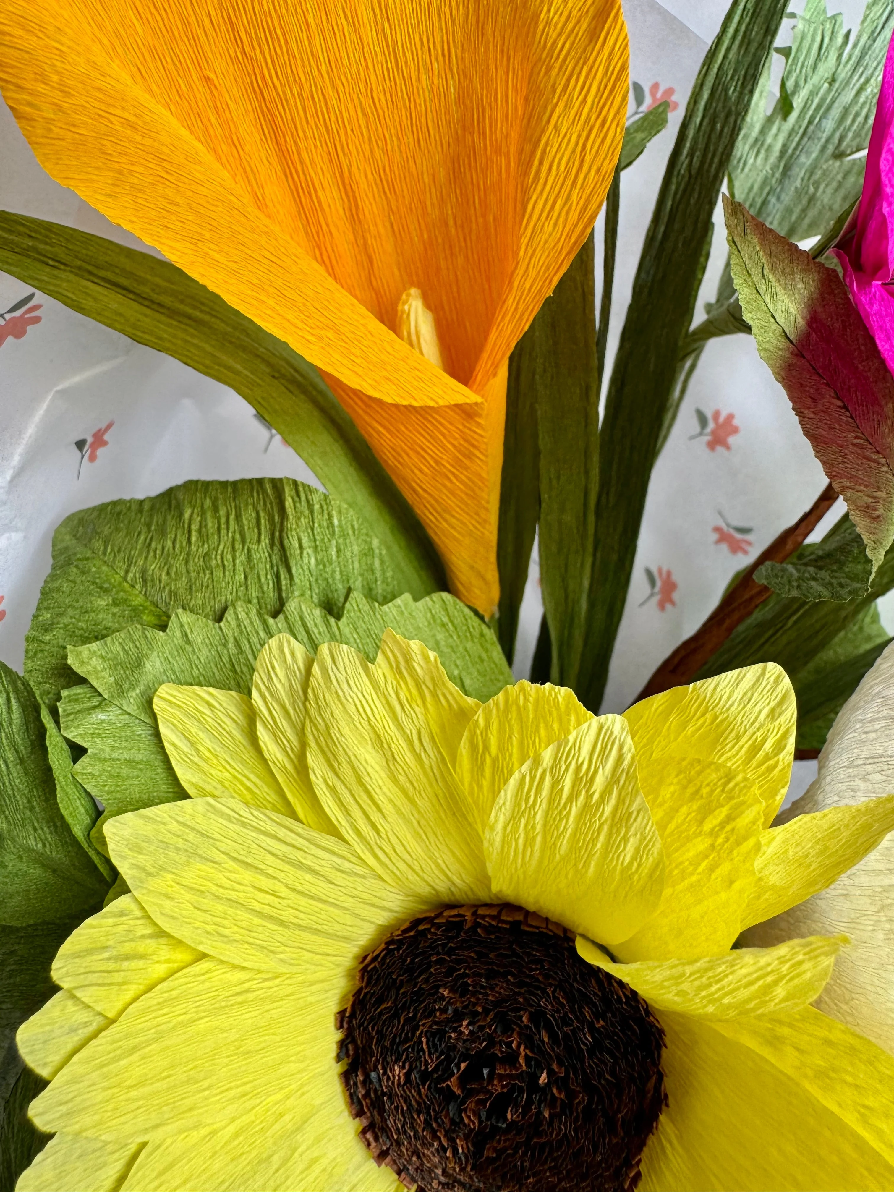 Soul Ties | Paper Peony, Calla Lily and Sunflower Bouquet - Image 3