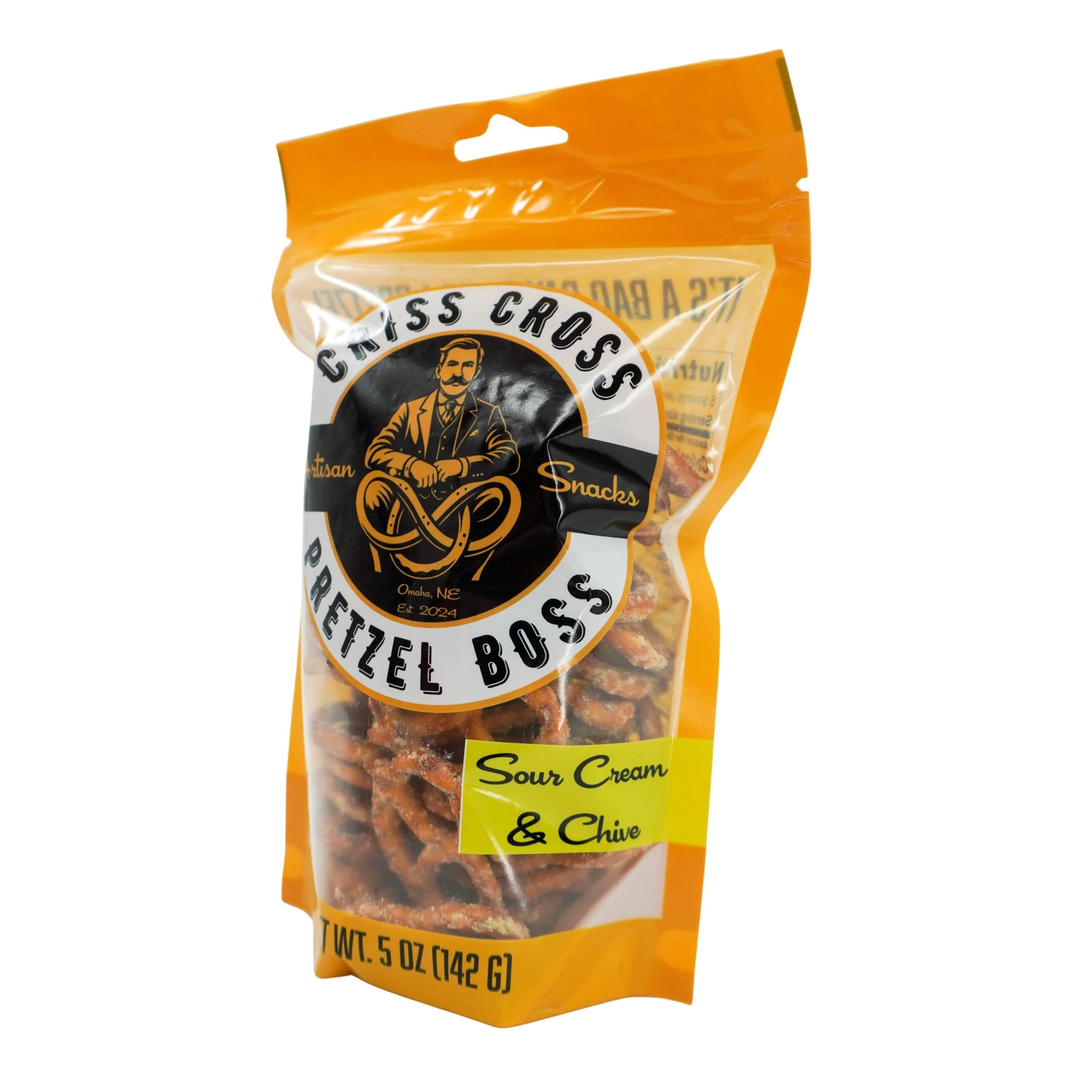 Sour Cream & Chive Flavored Pretzels | 5 oz | Criss Cross Pretzel Boss - Image 2