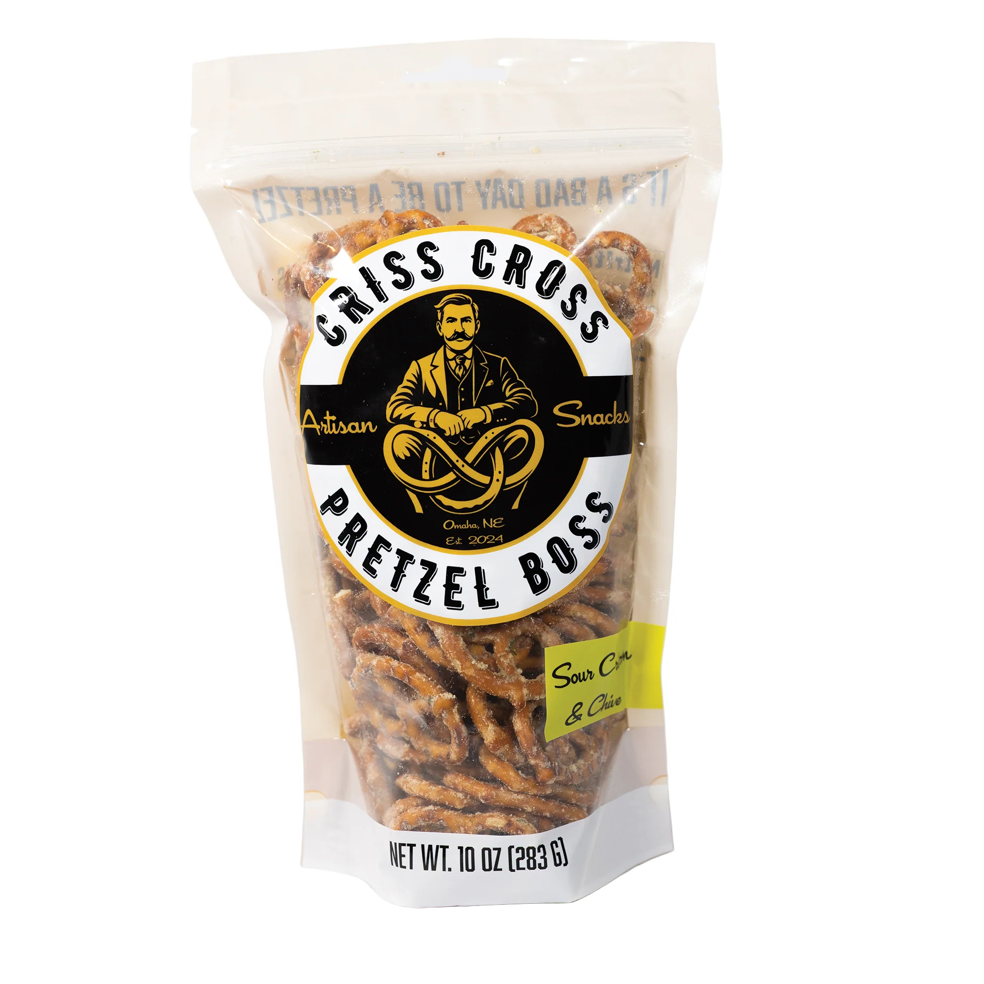 Sour Cream & Chive Flavored Pretzels | Pack of 2 | 10 oz | Criss Cross Pretzel Boss - Image 2