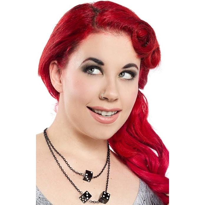 Sourpuss Black & White Dice Double Chain Necklace - Image 2