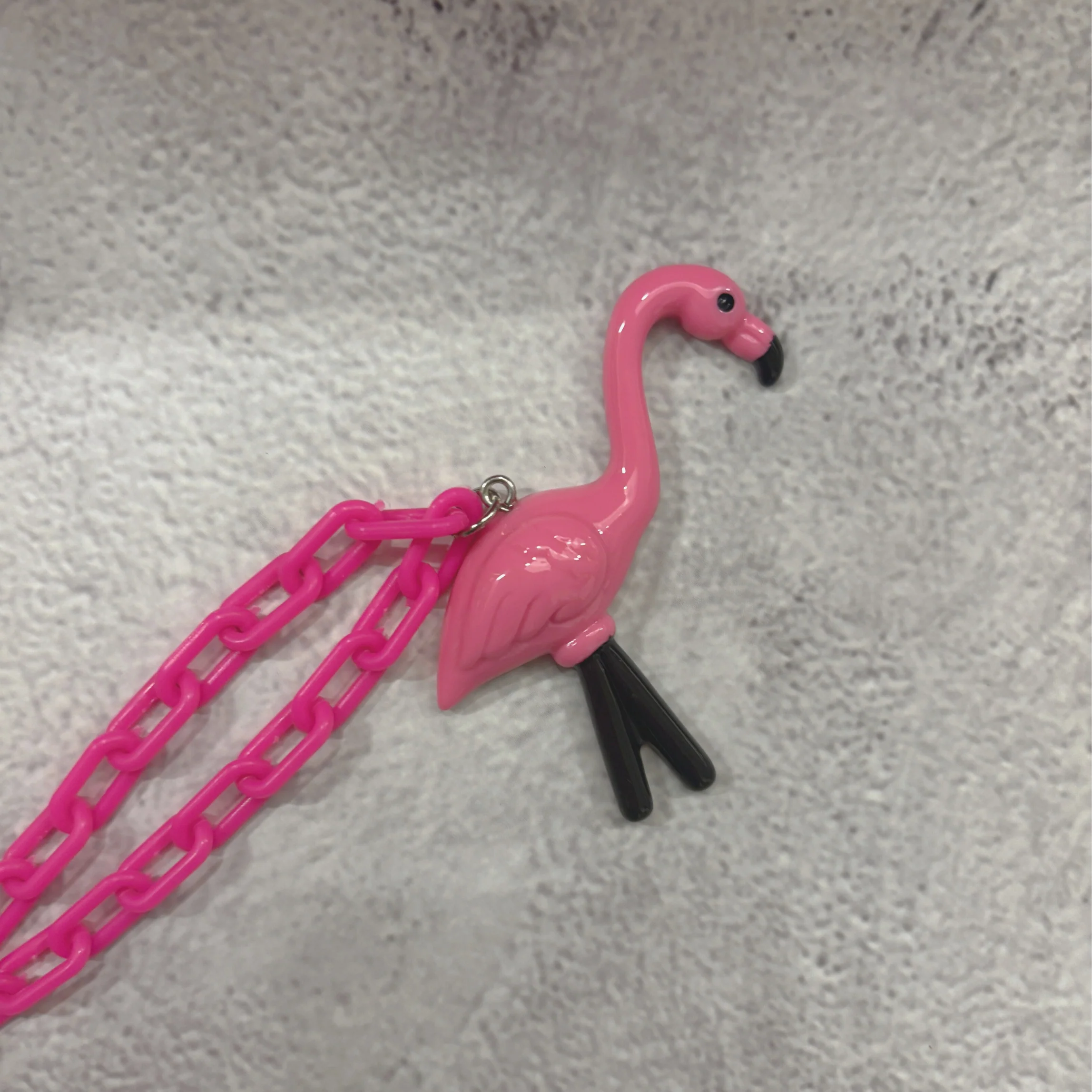 Sourpuss Chunky Flamingo Necklace | Retro Kitsch Pink Yard Ornament Jewelry - Image 6
