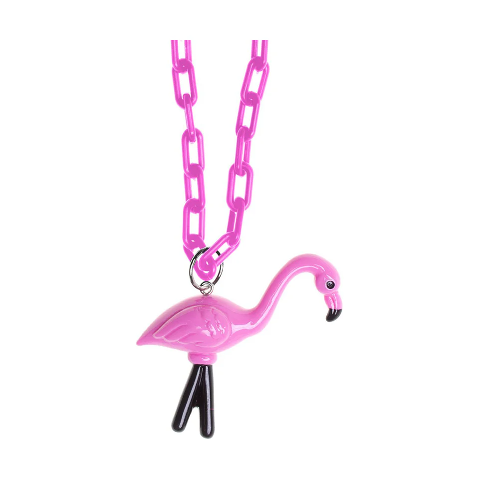 Sourpuss Chunky Flamingo Necklace | Retro Kitsch Pink Yard Ornament Jewelry - Image 8