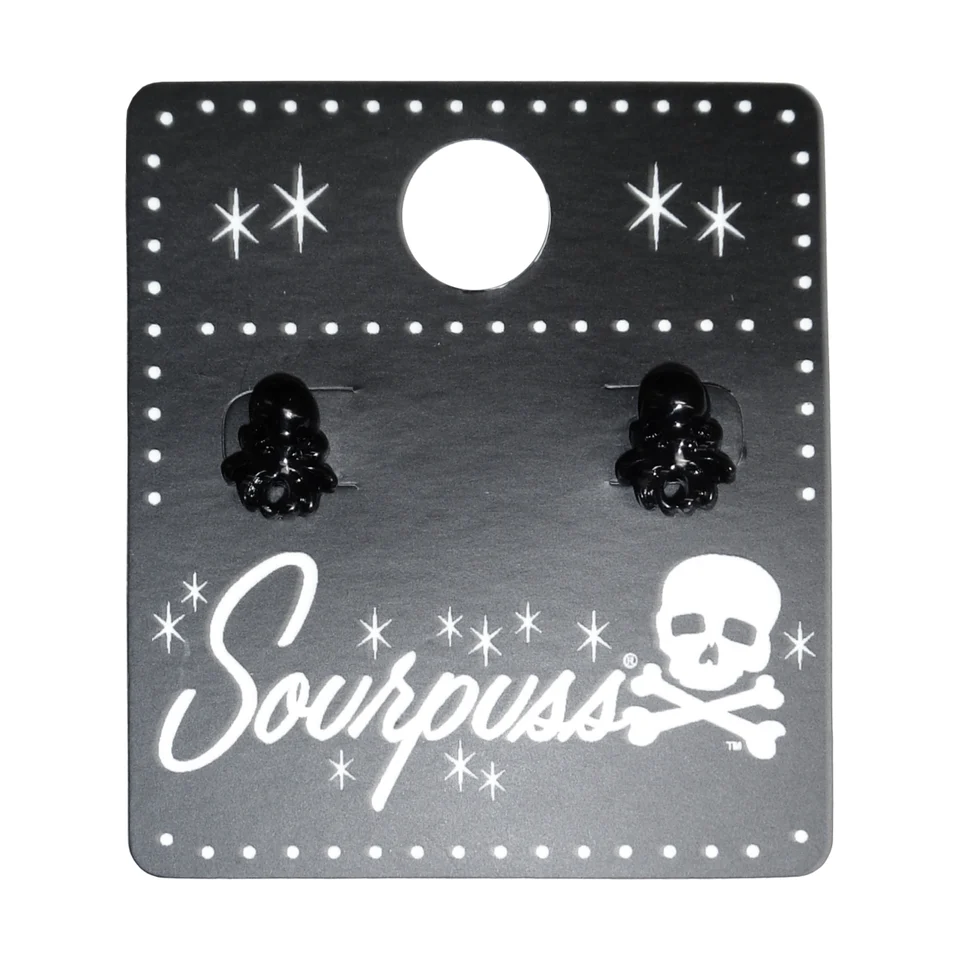 Sourpuss Earrings | Black Octopus Nautical Design - Image 2