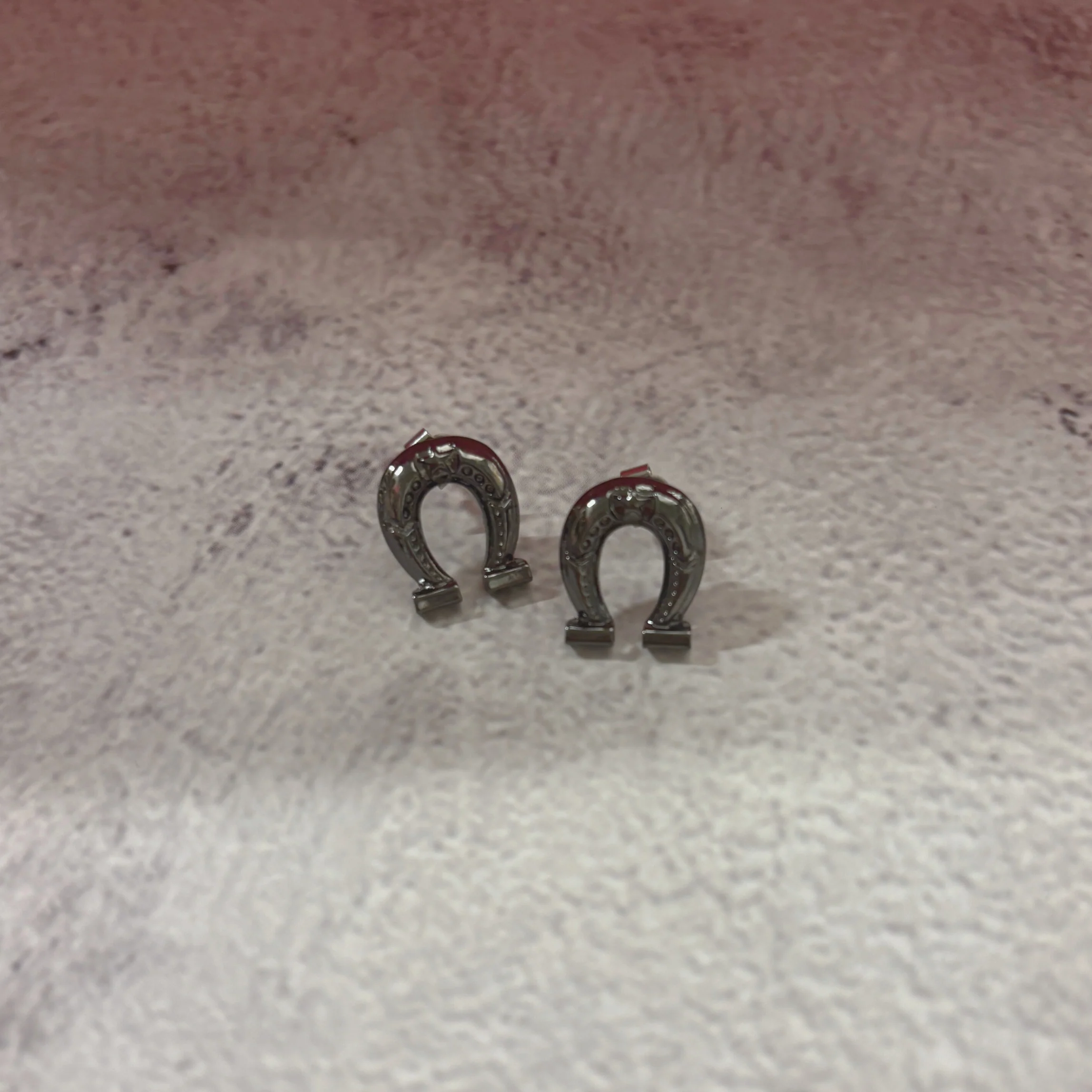 Sourpuss Earrings | Horseshoe Studs Black Gunmetal | Rockabilly Lucky Charm Jewelry - Image 7