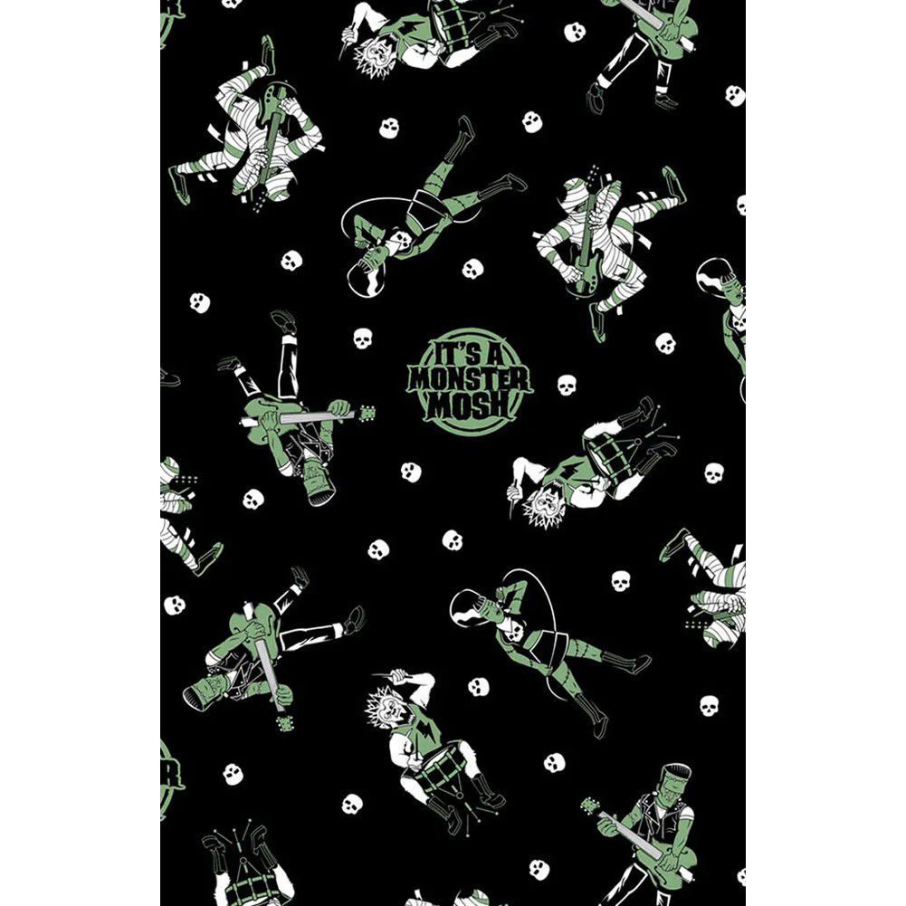 Sourpuss Monster Mosh Shower Curtain | Frankenstein Mummy Werewolf Polyester Bathroom Decor - Image 2