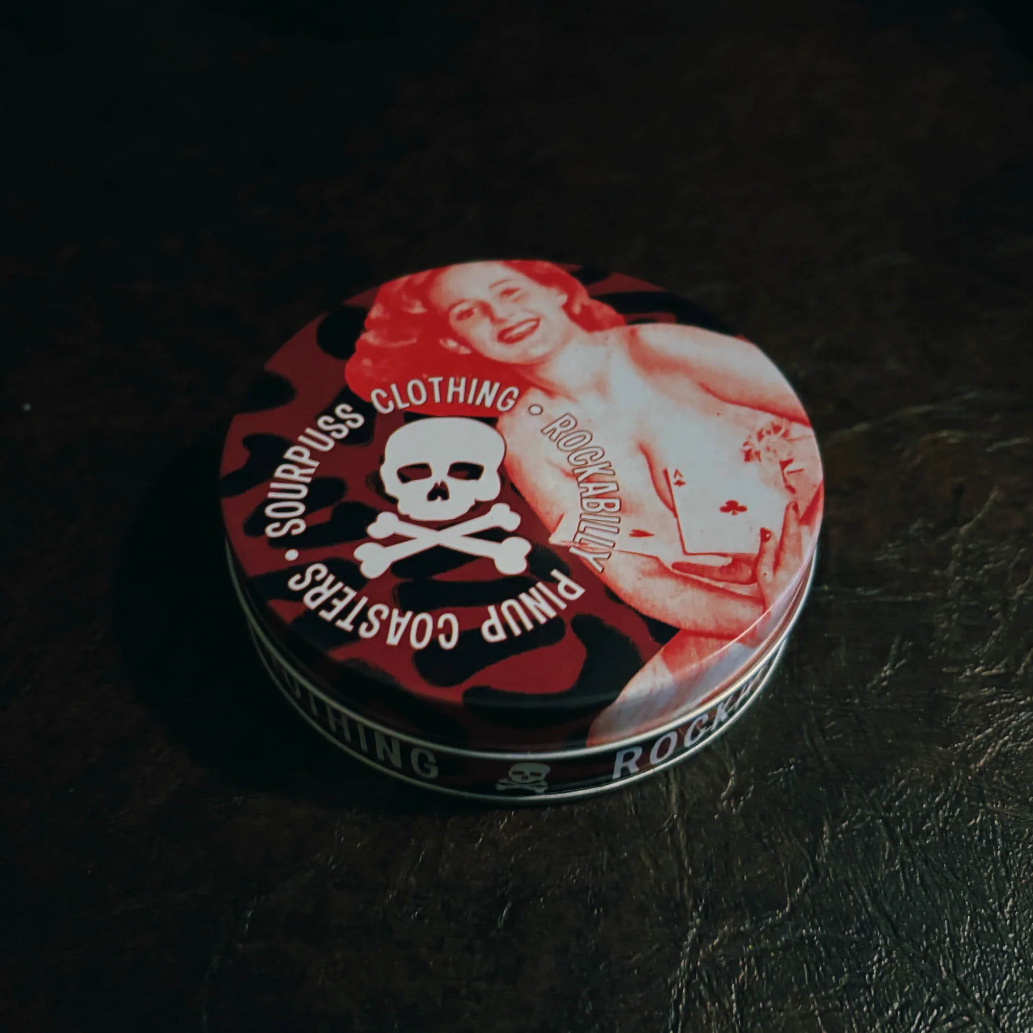 Sourpuss Nudie Coasters | Rockabilly Pin-Up Girls Set of Four | Metal & Cork Retro Drinkware with Storage Tin - Image 11