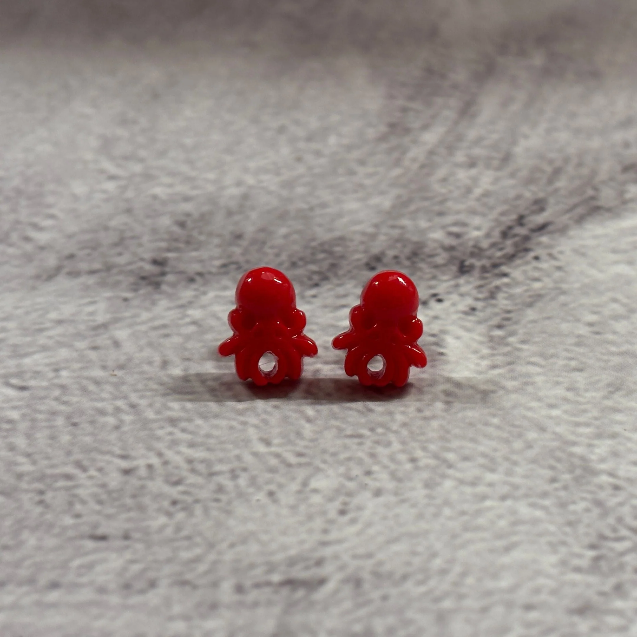 Sourpuss Red Octopus Earrings | Nautical Studs Rockabilly Jewelry | Alternative Sailor Accessories - Image 4