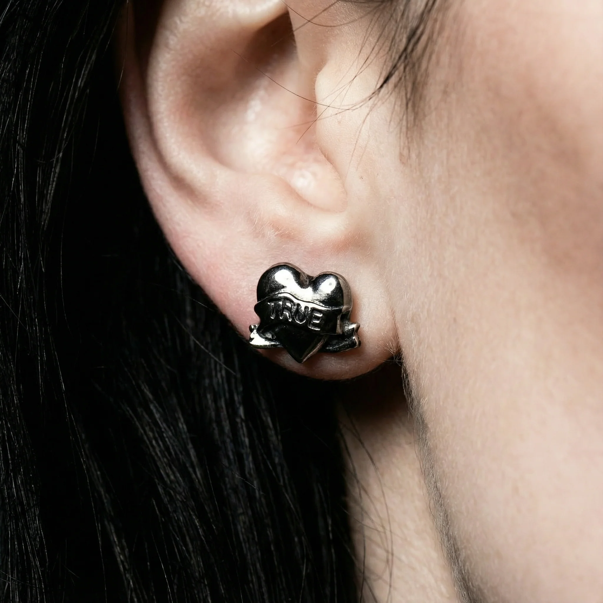 Sourpuss True Love Stud Earrings | Tattoo Heart Jewelry | Rockabilly Romantic Accessories - Image 7
