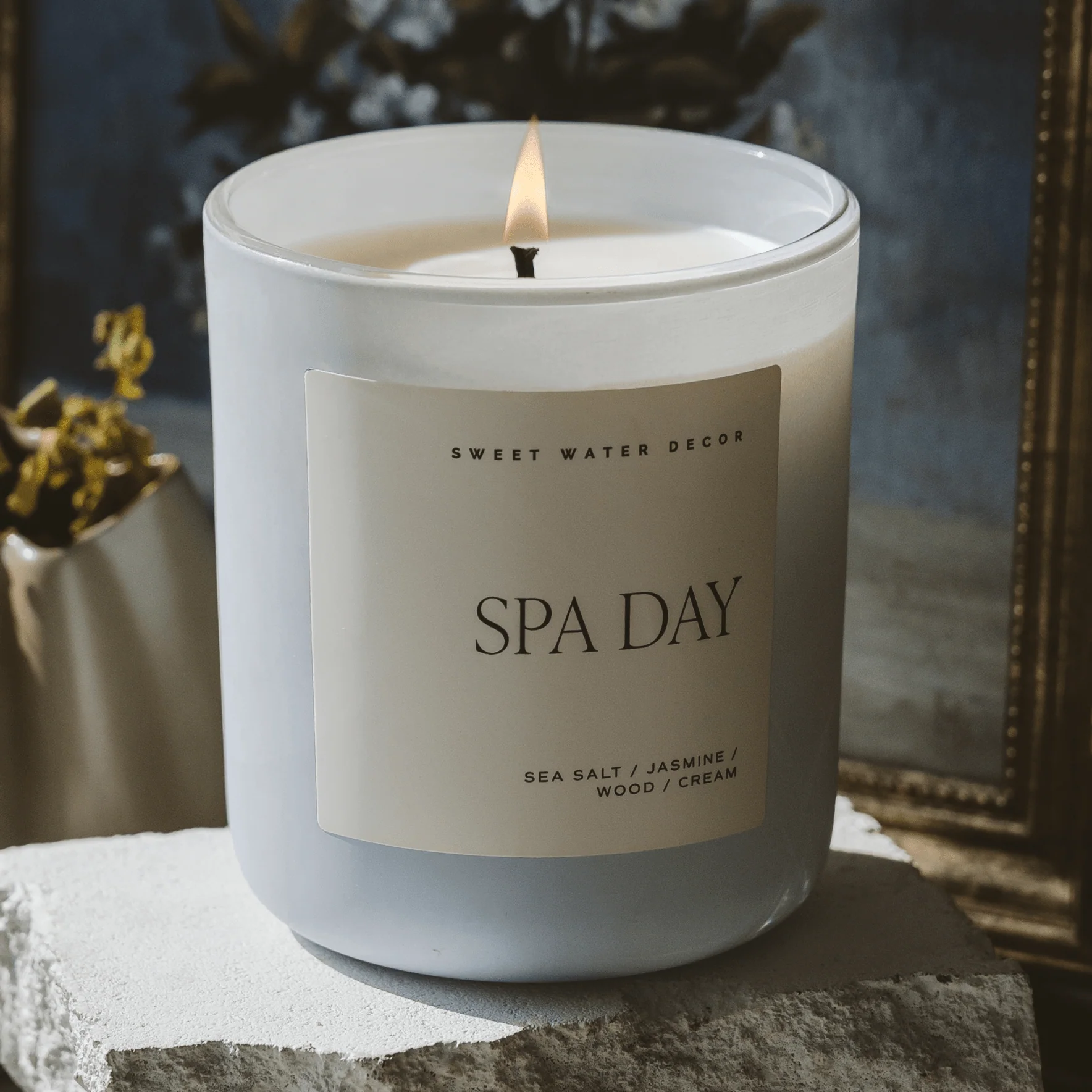 Spa Day Soy Candle - Blue Matte Jar - 15 oz - Image 2
