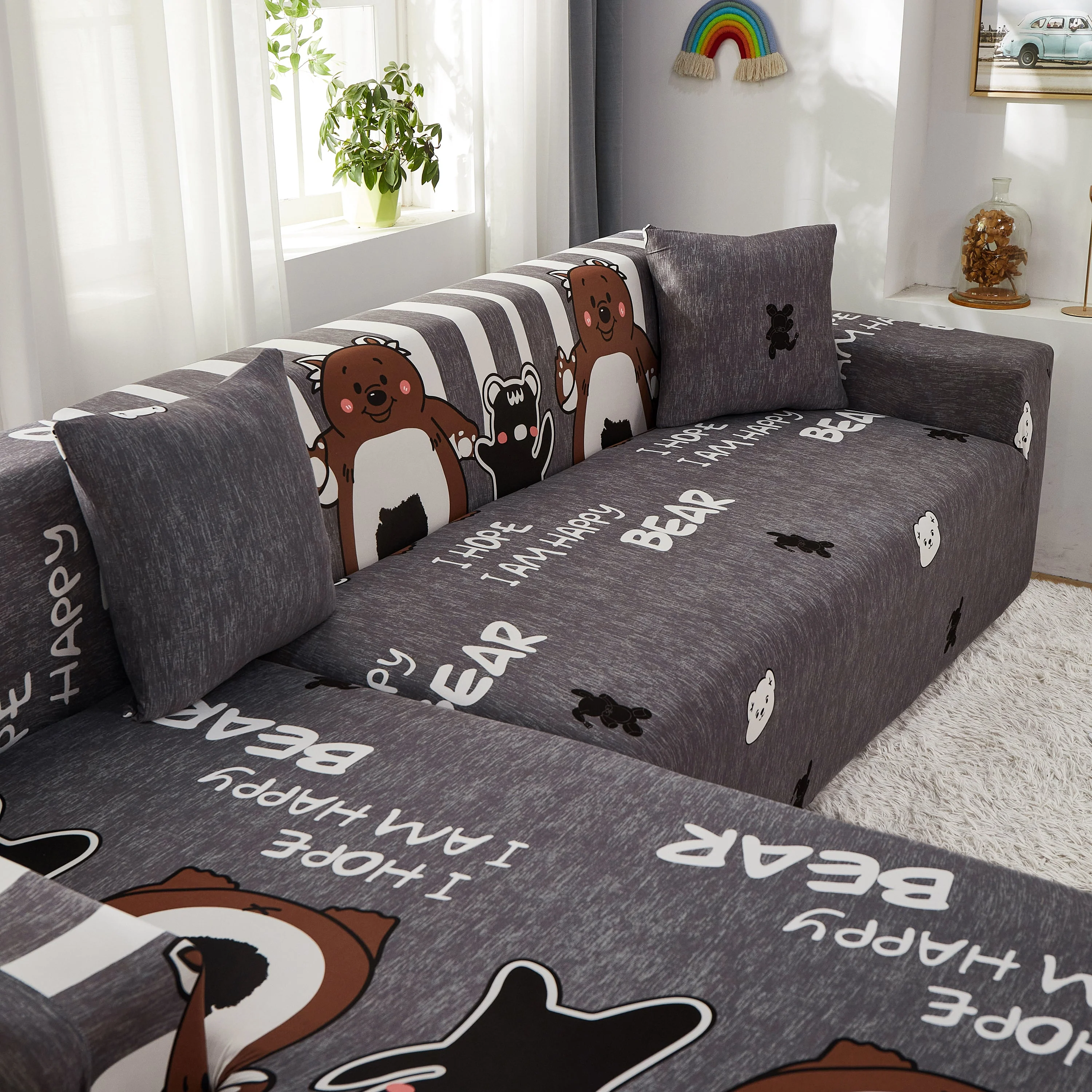 Spandex Non-Slip Stretch Sofa Covers for L Shape Sectional Couch, Great for Dogs, Pets, Kids, Washable, Fits 1/2/3/4/5 Seater Sofas - Image 11