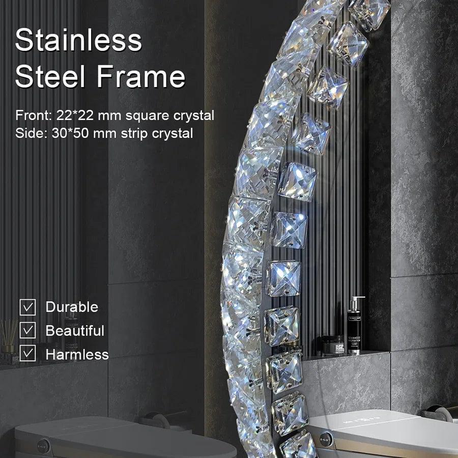 Sparkle Vision round 24 in LED Wall-Mounted Frameless Bathroom Vanity Mirror with Anti-Fog,Smart Dimmable and 3 LED Color - Image 3