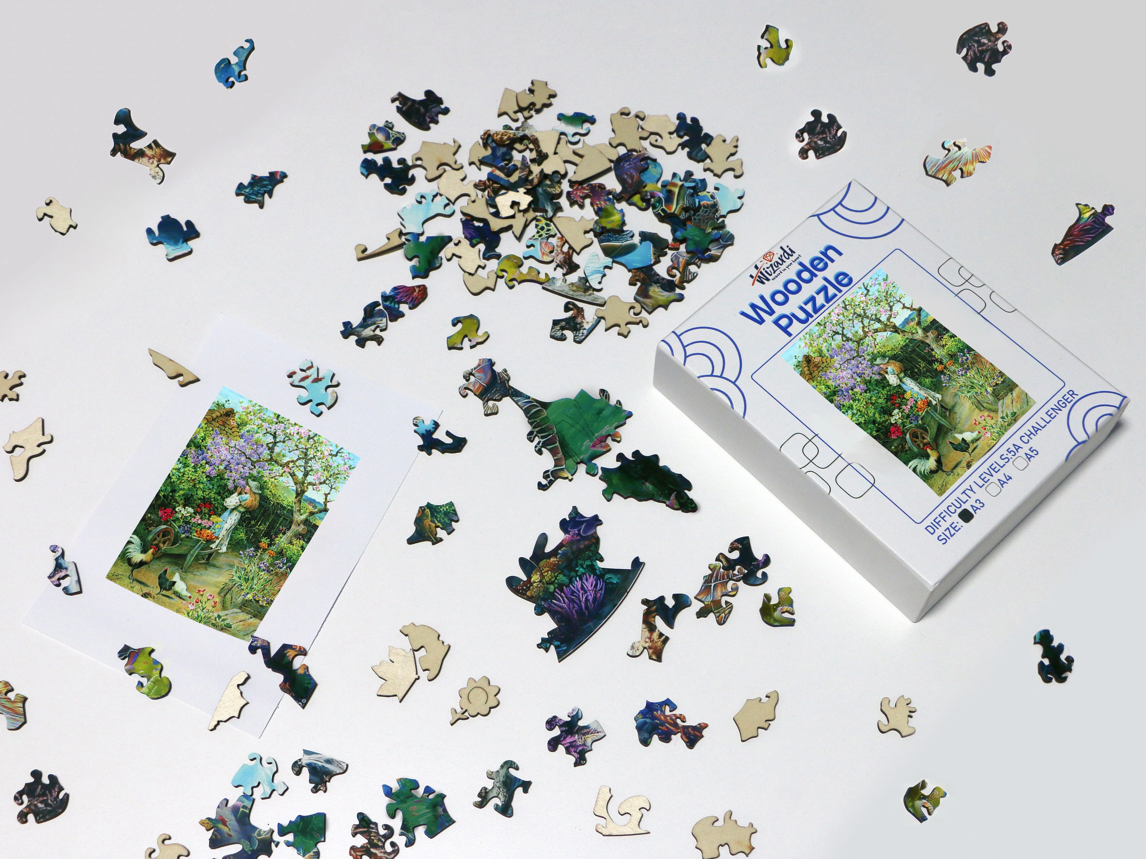 Spring Blossoms after William Stephen - Jigsaw Wooden Puzzle by Wizardi F07N9-22 - Image 2