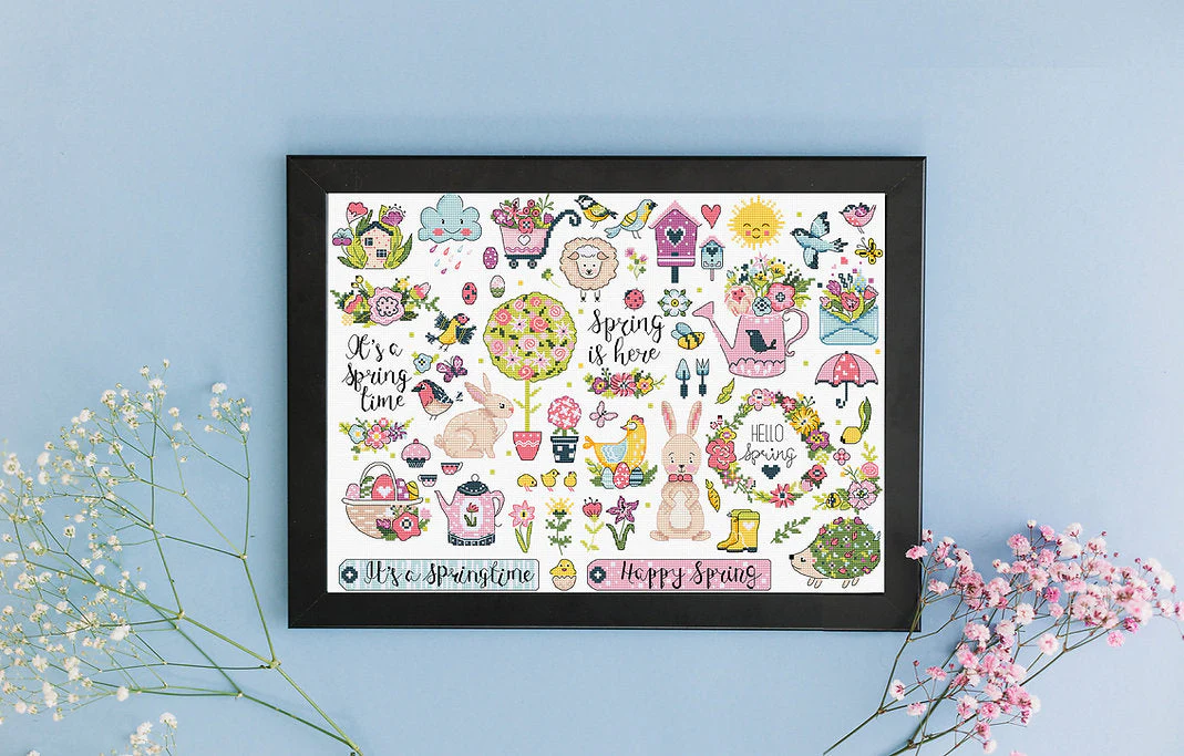 Spring Sampler L9937 Counted Cross Stitch Kit - Image 2