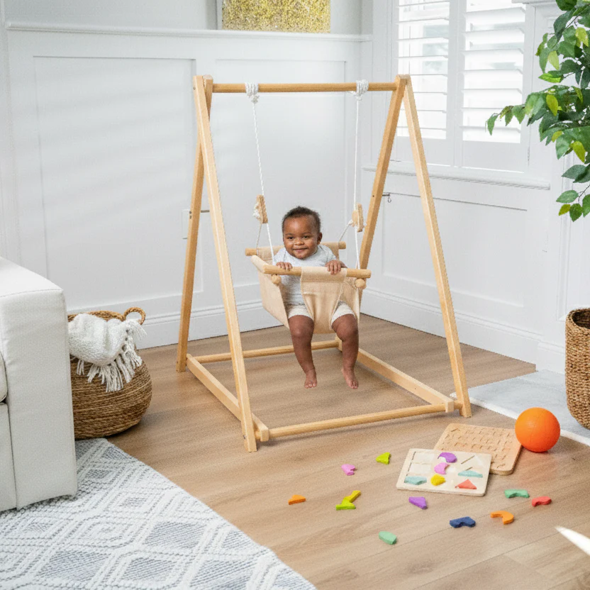 Spruce | Foldable Baby Swing - Gray - Image 2