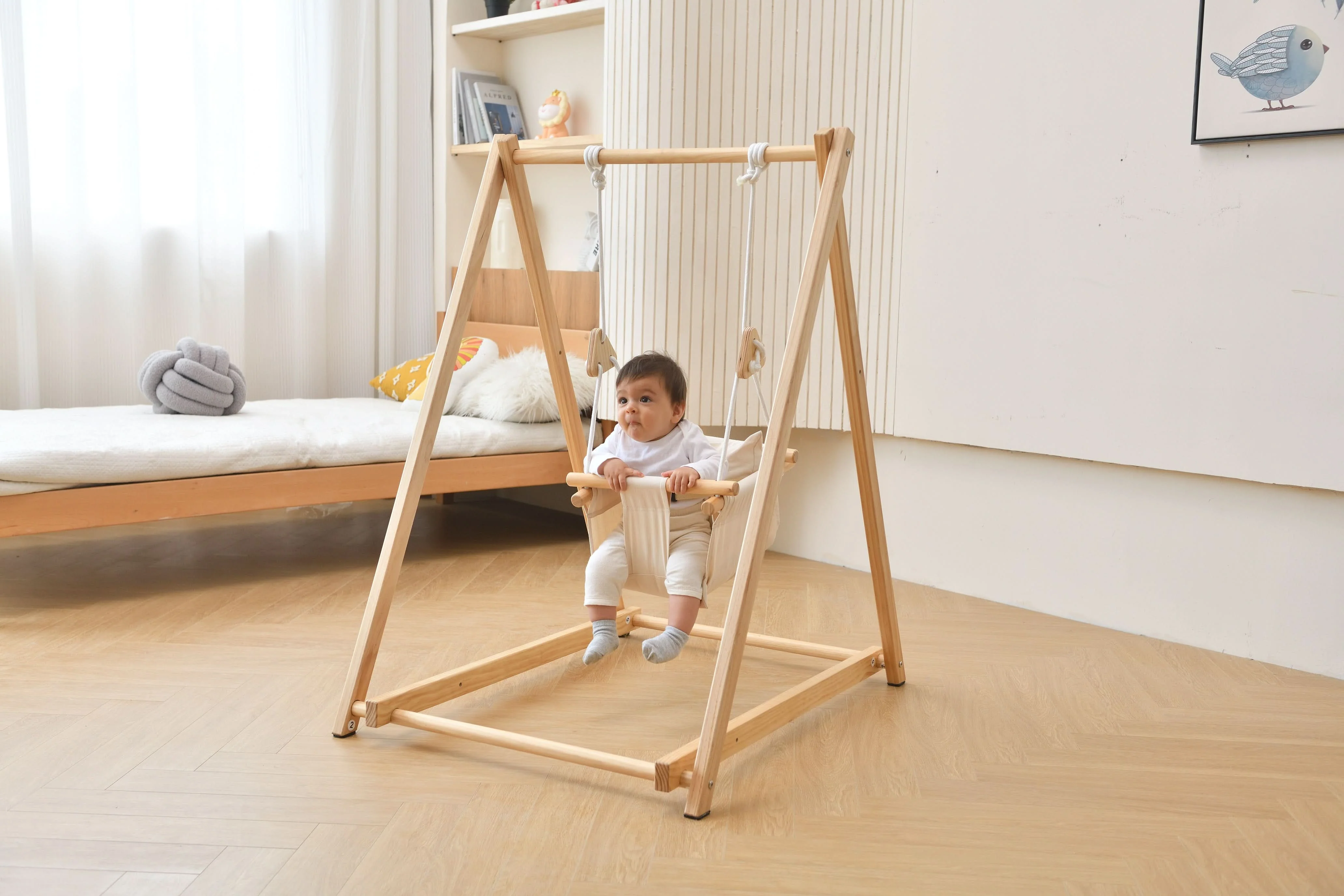 Spruce | Foldable Baby Swing - Gray - Image 6