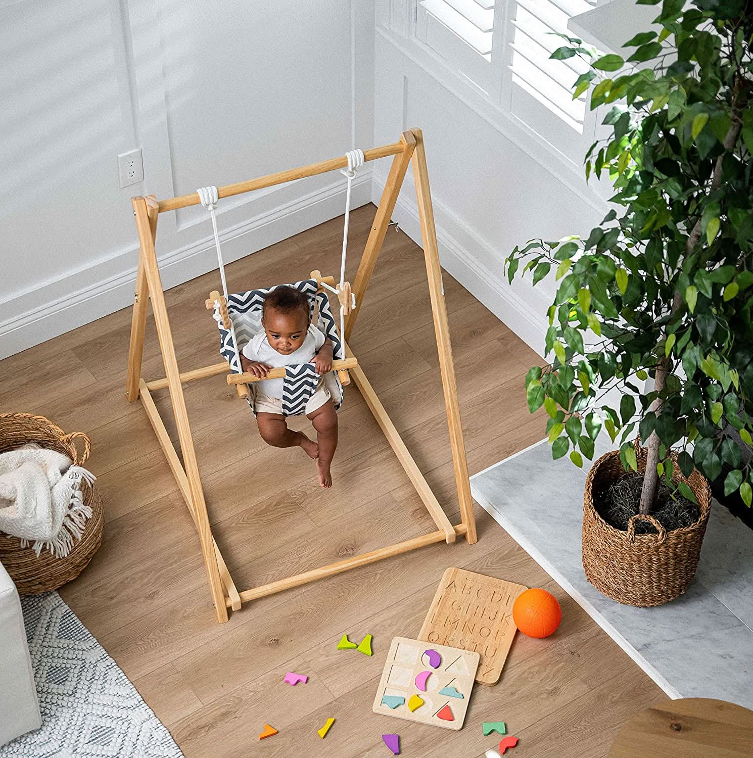 Spruce | Foldable Baby Swing - Blue Wave - Image 3