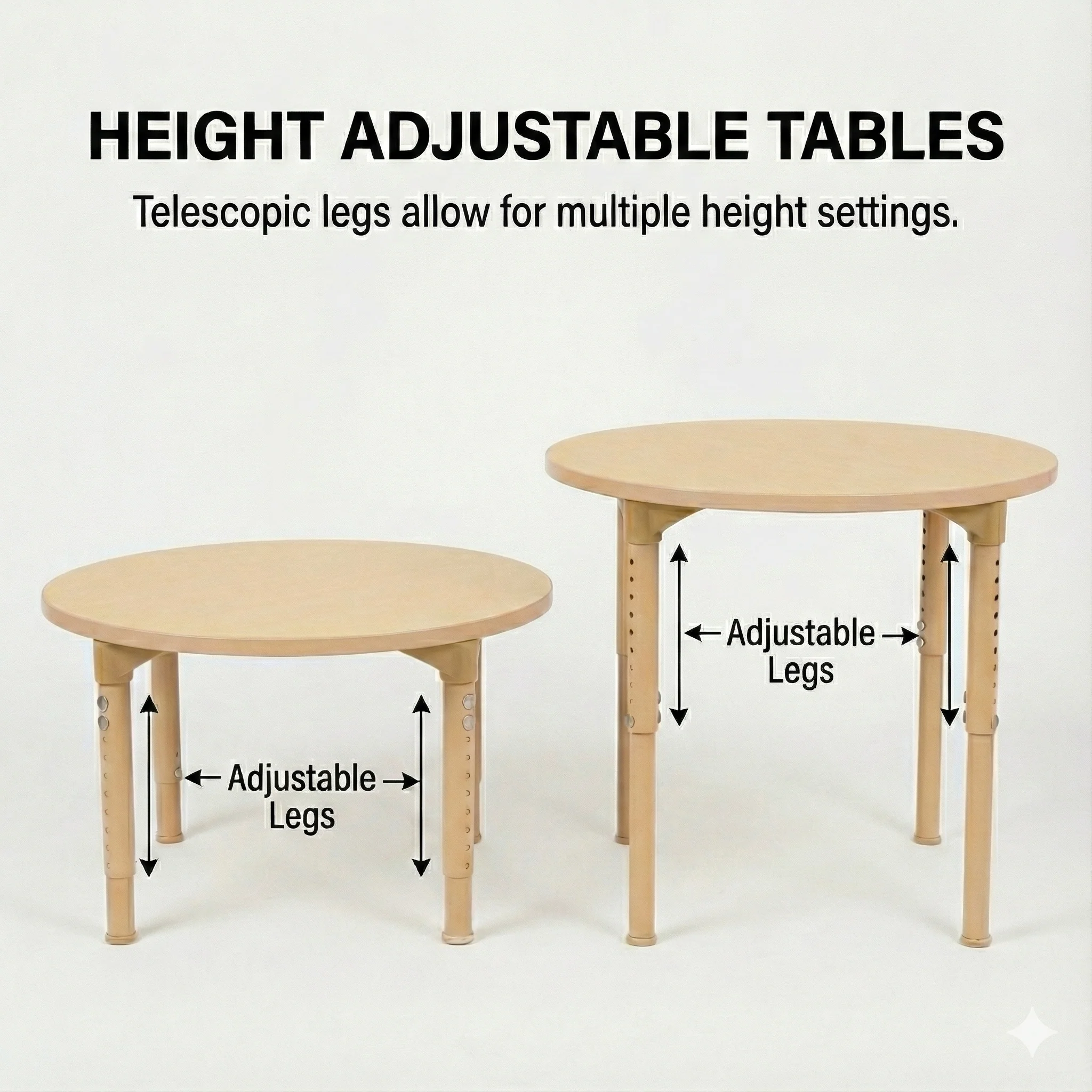 Square Adjustable Kids Table – 17" to 25" Height | Activity Table for Classrooms, Daycares & Homeschool - Image 4
