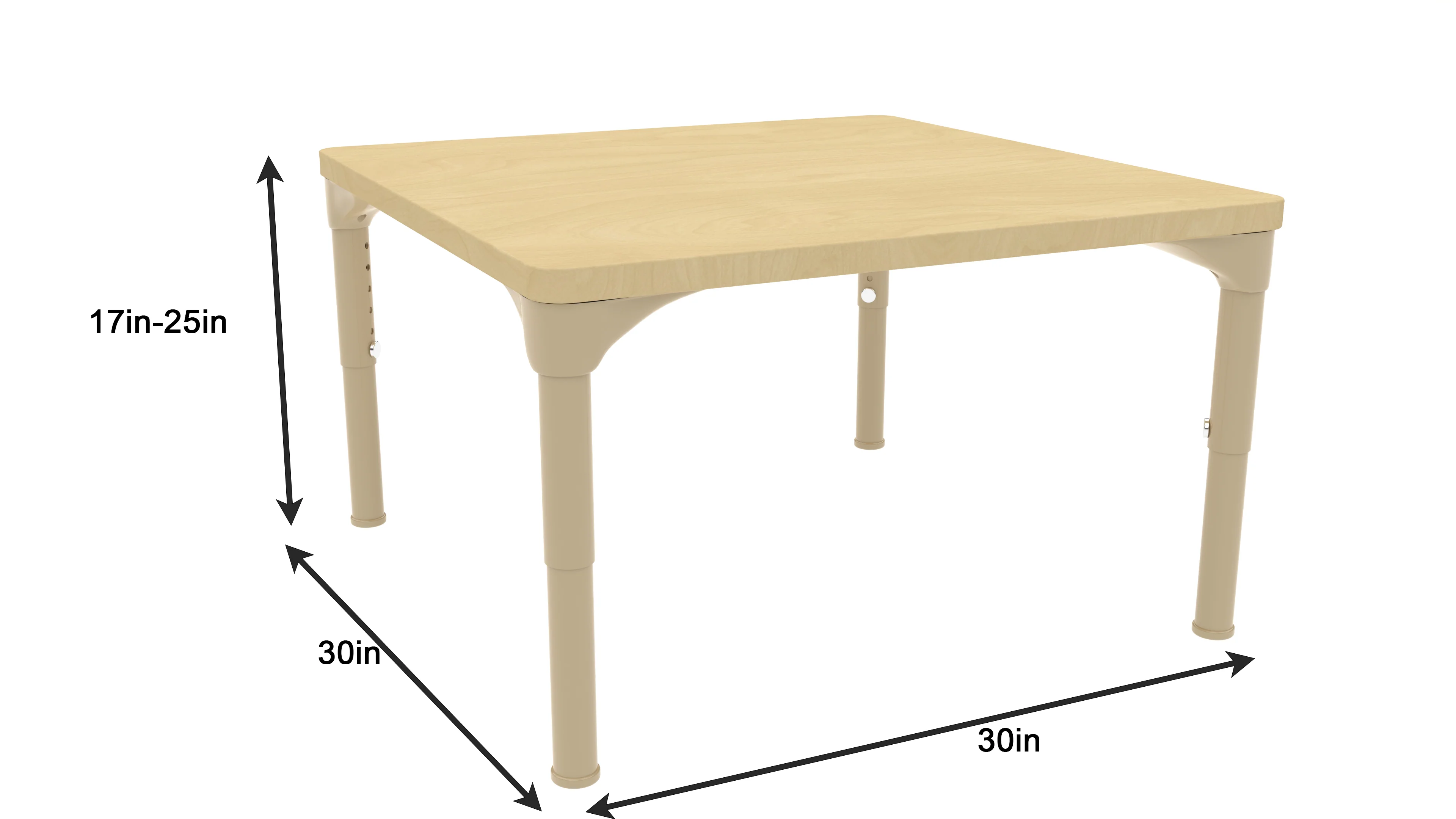 Square Adjustable Kids Table – 17" to 25" Height | Activity Table for Classrooms, Daycares & Homeschool - Image 9