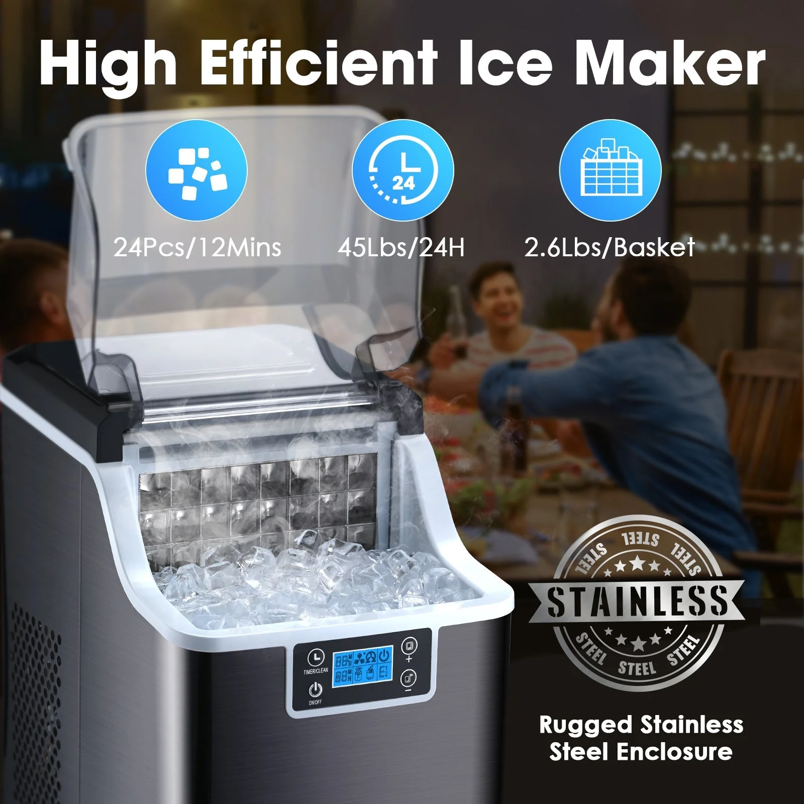 Square Cube Ice Maker Z5820AF-BLACK - Image 2