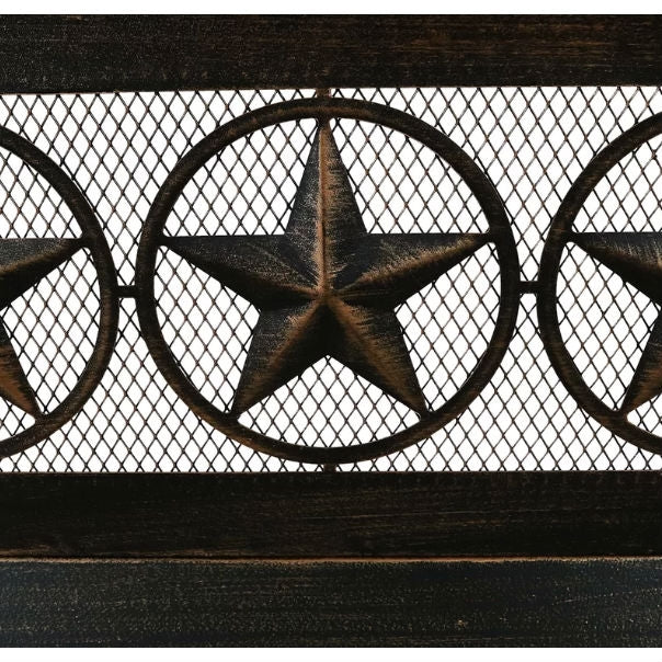 Square Outdoor Steel Wood Burning Fire Pit with Star Design - Image 3