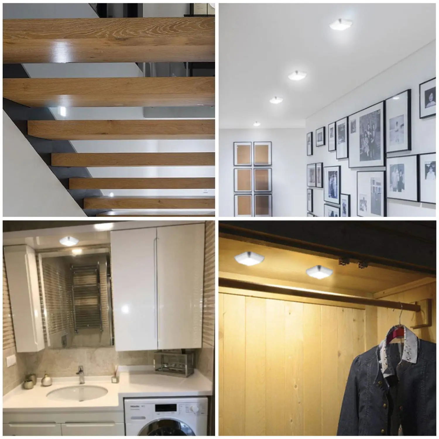 Square & PIR Motion Sensor Light for Closet with Battery - Image 4