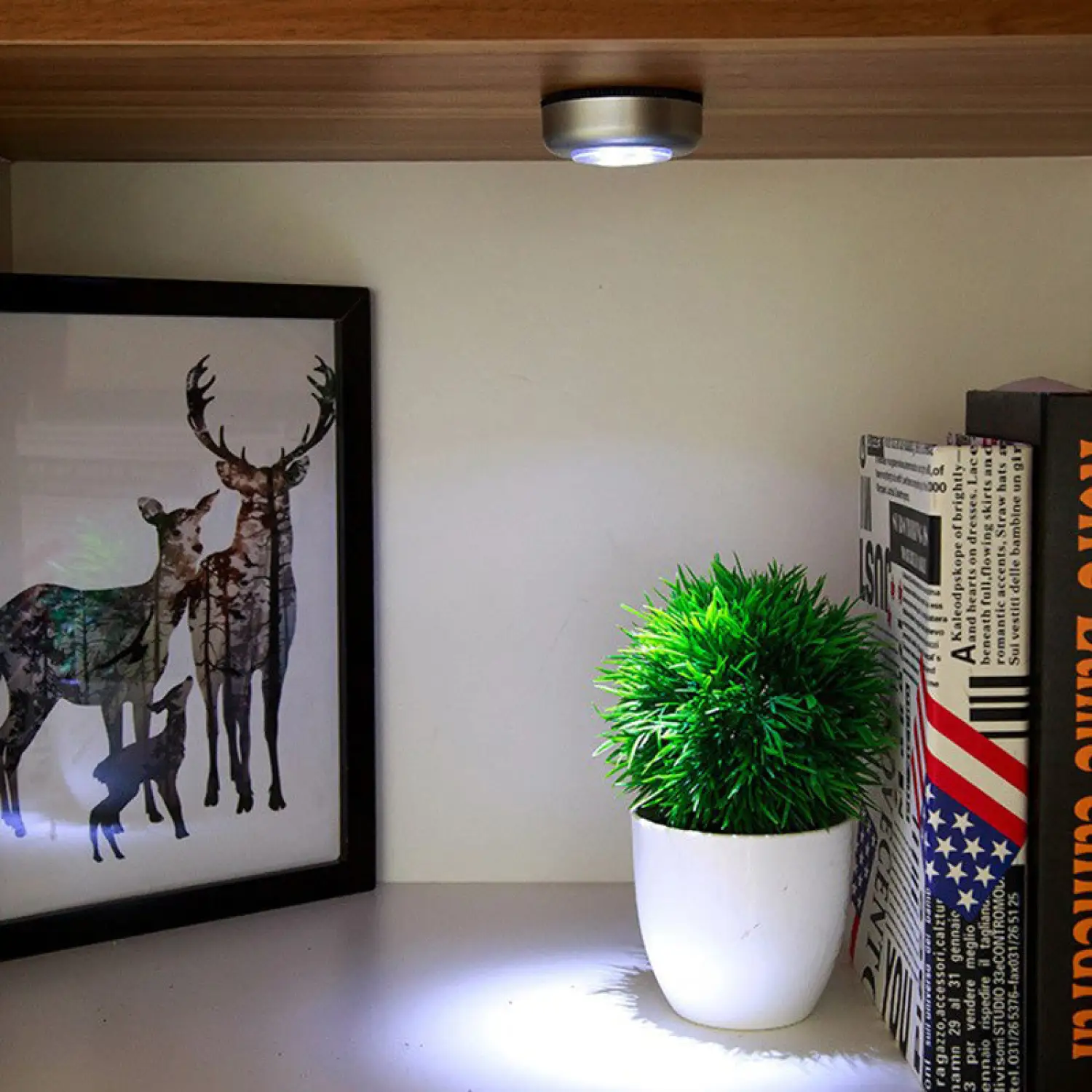 Square & PIR Motion Sensor Light for Closet with Battery - Image 5