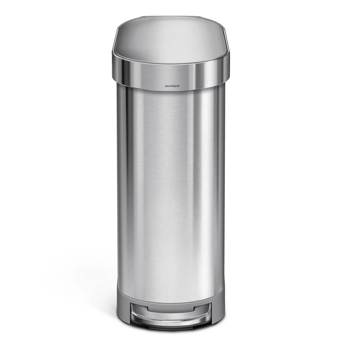 Stainless Steel 12-Gallon Narrow Kitchen Trash Can with Easy Step-on Lid - Image 2