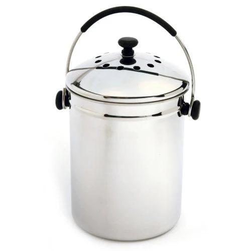 Stainless Steel Kitchen Compost Keeper Bin with Charcoal Filter