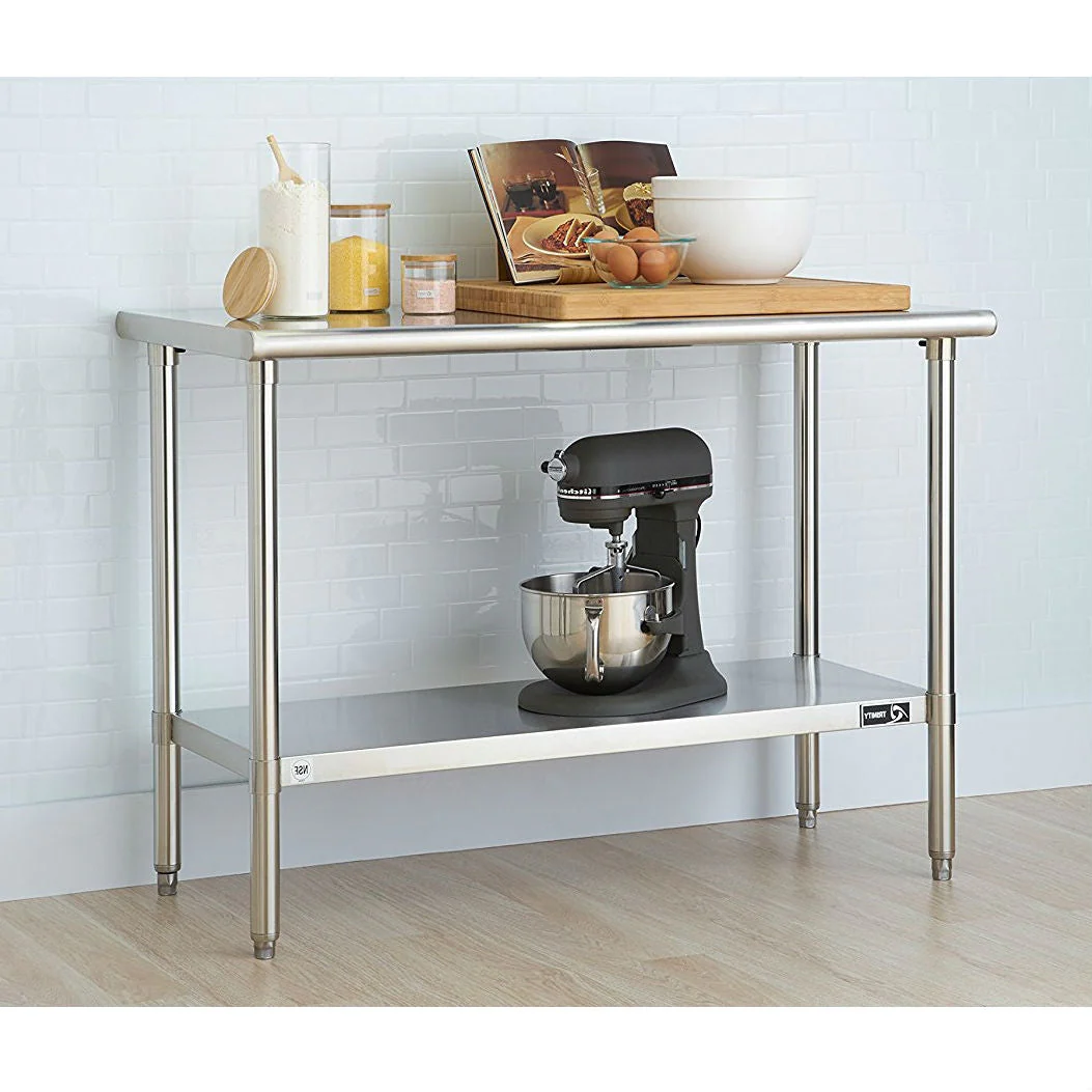 Stainless Steel Top Food Safe Prep Table Utility Work Bench with Bottom Shelf - Image 3