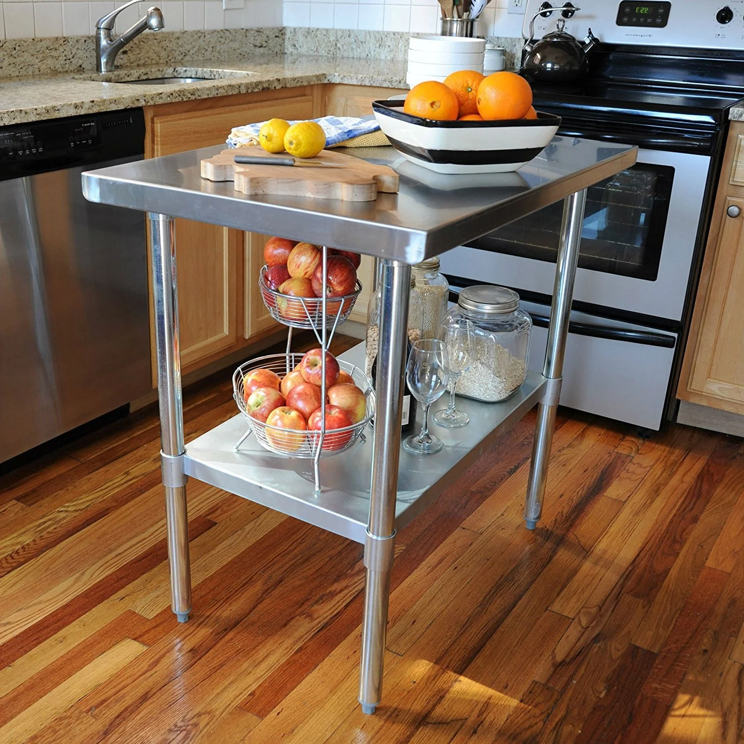 Stainless Steel Top Utility Table High Top Workbench Prep Table 24 x 48 inch - Image 2