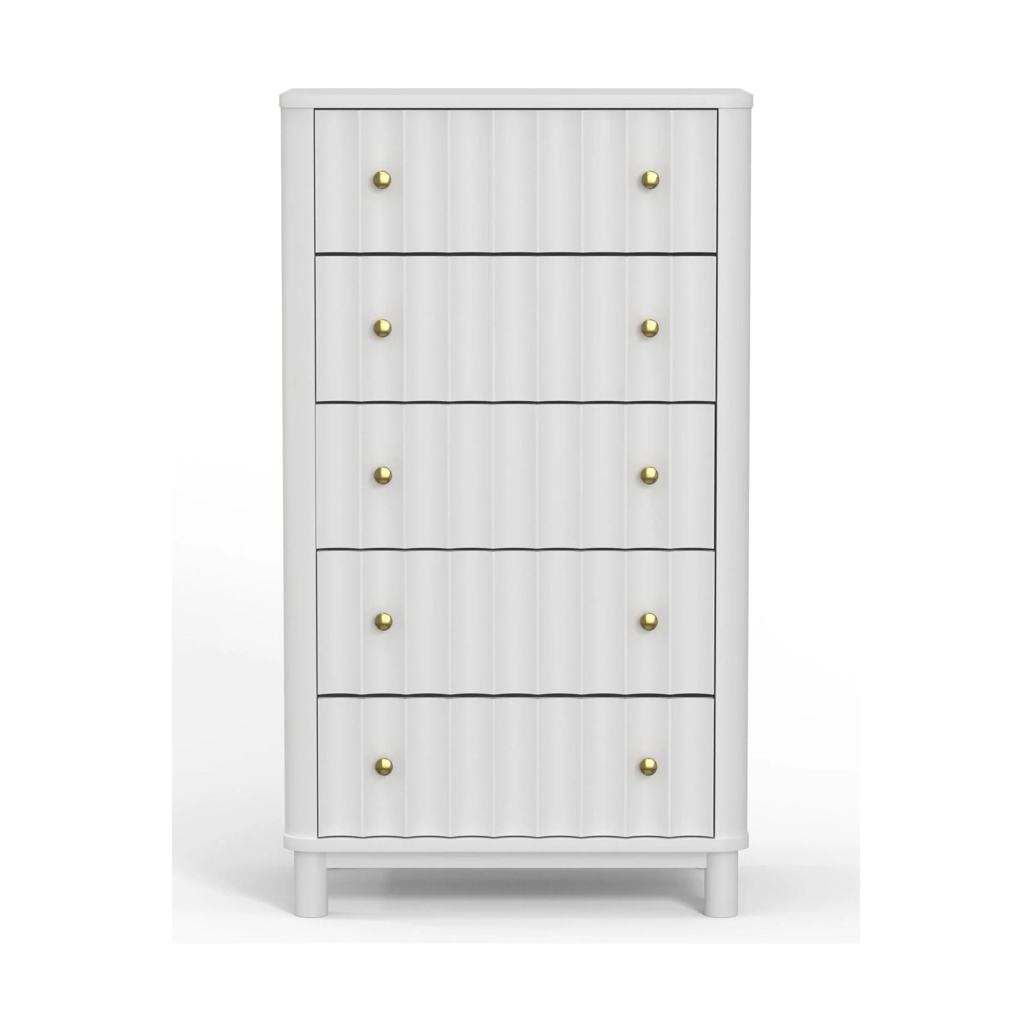 Stapleton Five Drawer Chest, White - Image 2