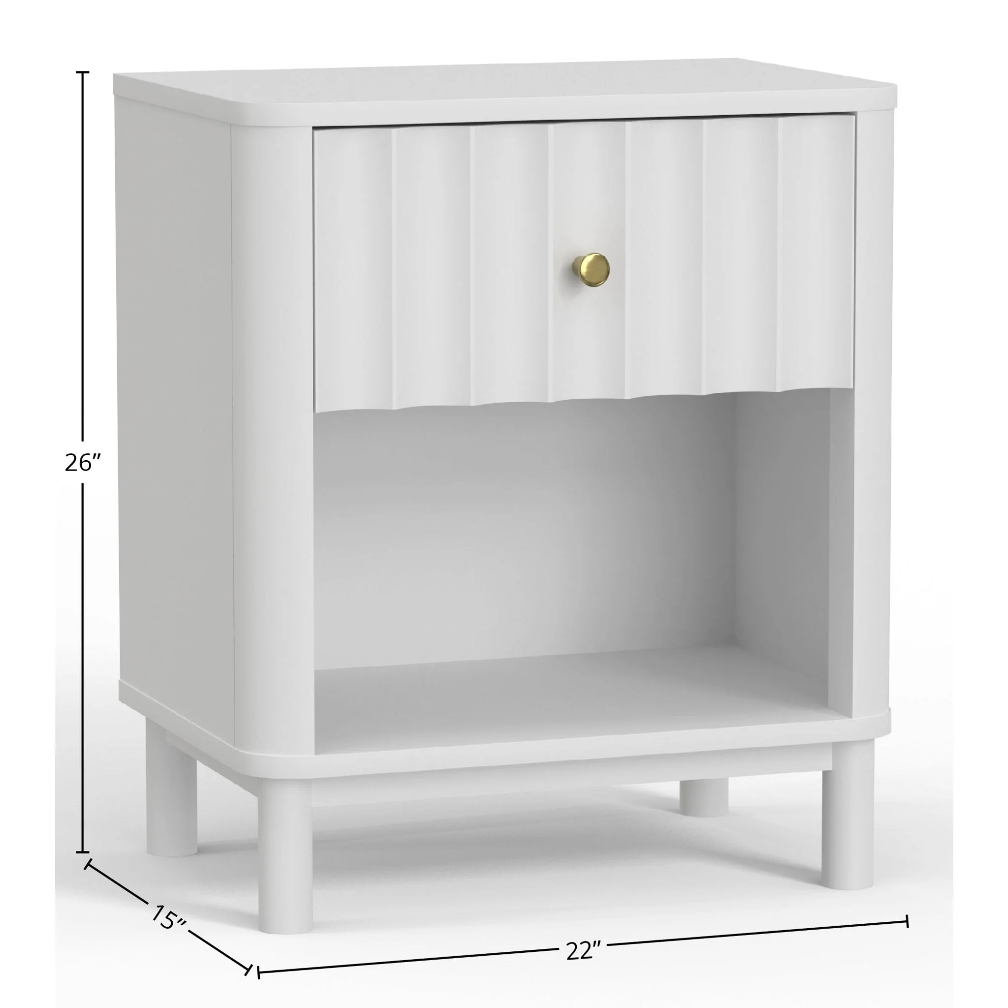 Stapleton One Drawer Nightstand, White - Image 6