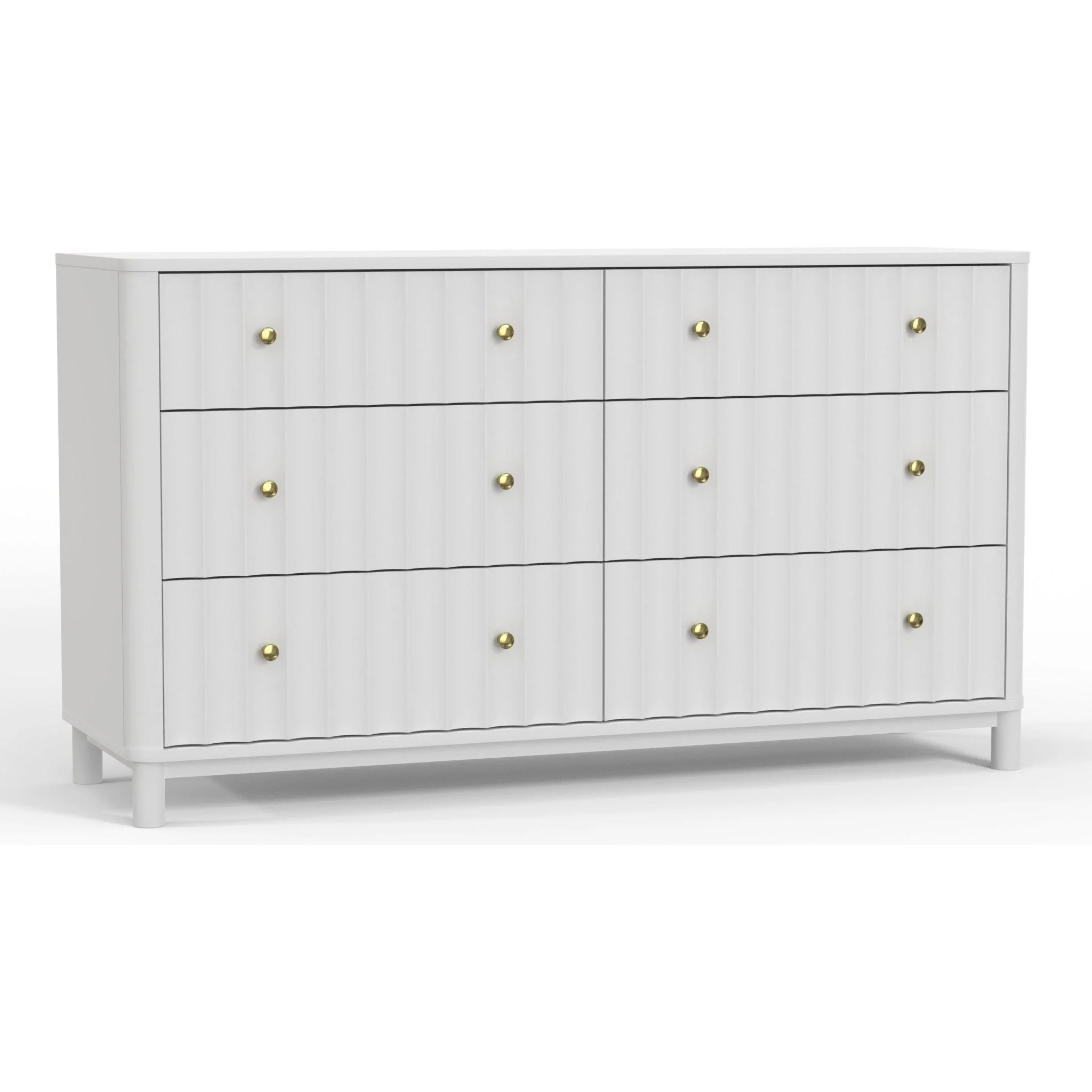 Stapleton Six Drawer Dresser, White - Image 3