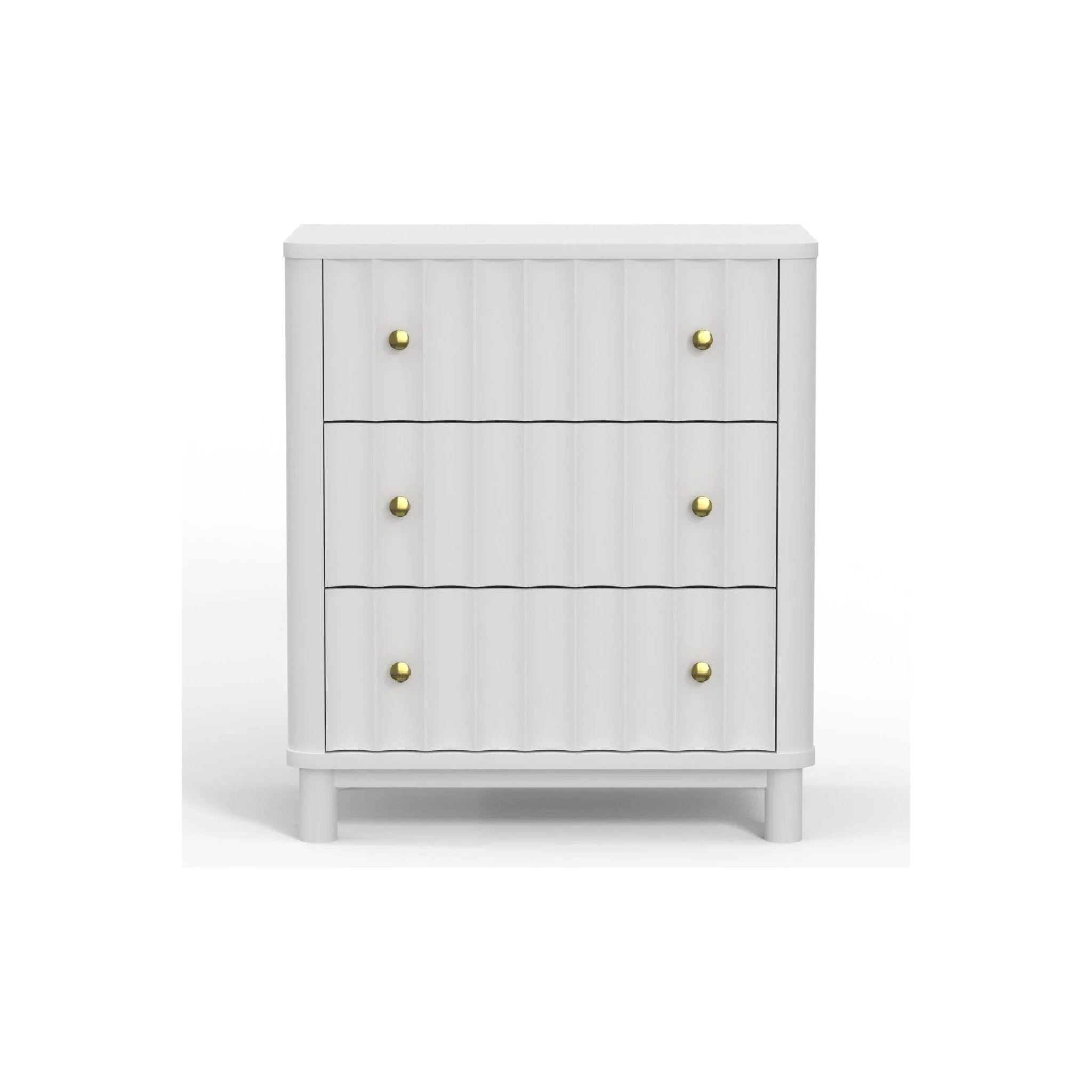 Stapleton Three Drawer Small Chest, White - Image 2