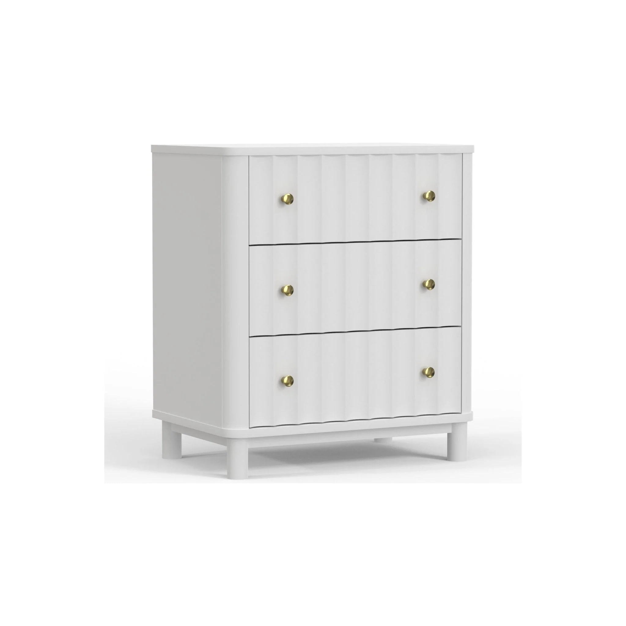 Stapleton Three Drawer Small Chest, White - Image 3