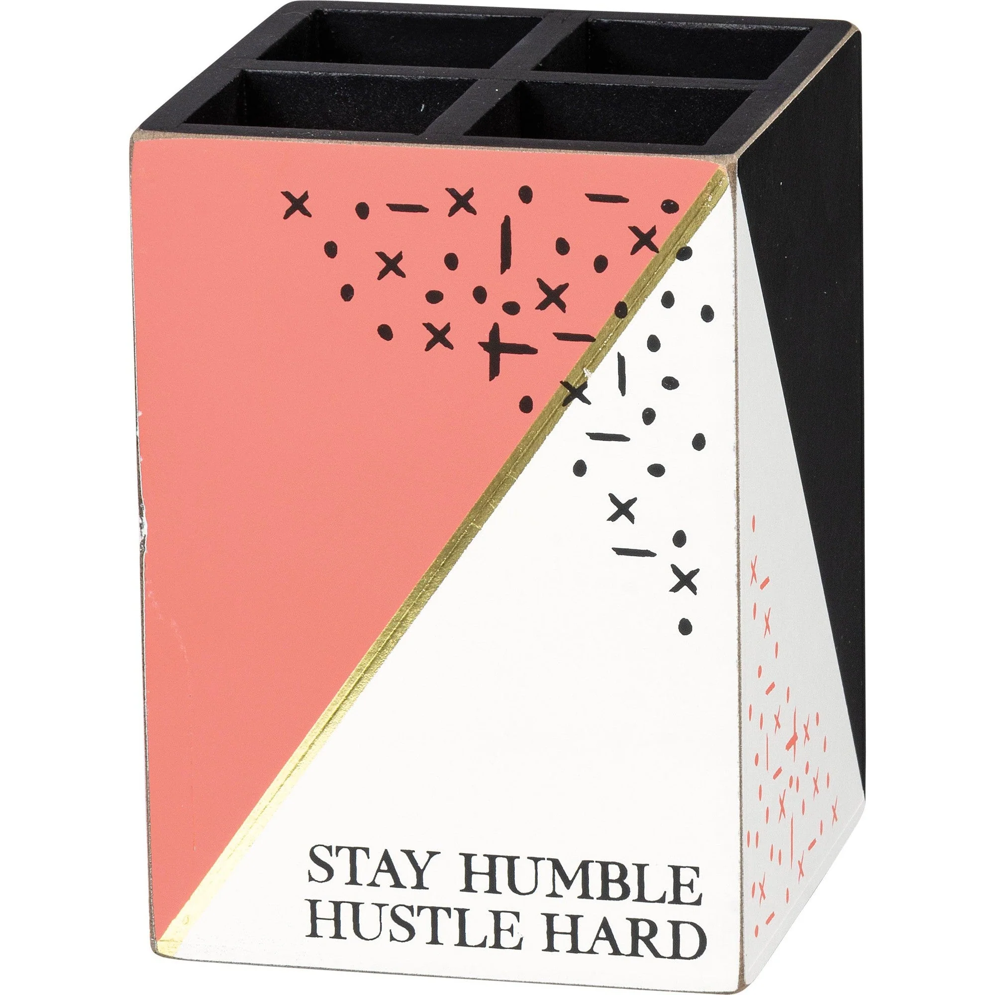 Stay Humble Hustle Hard Wood Pencil Holder - Image 2