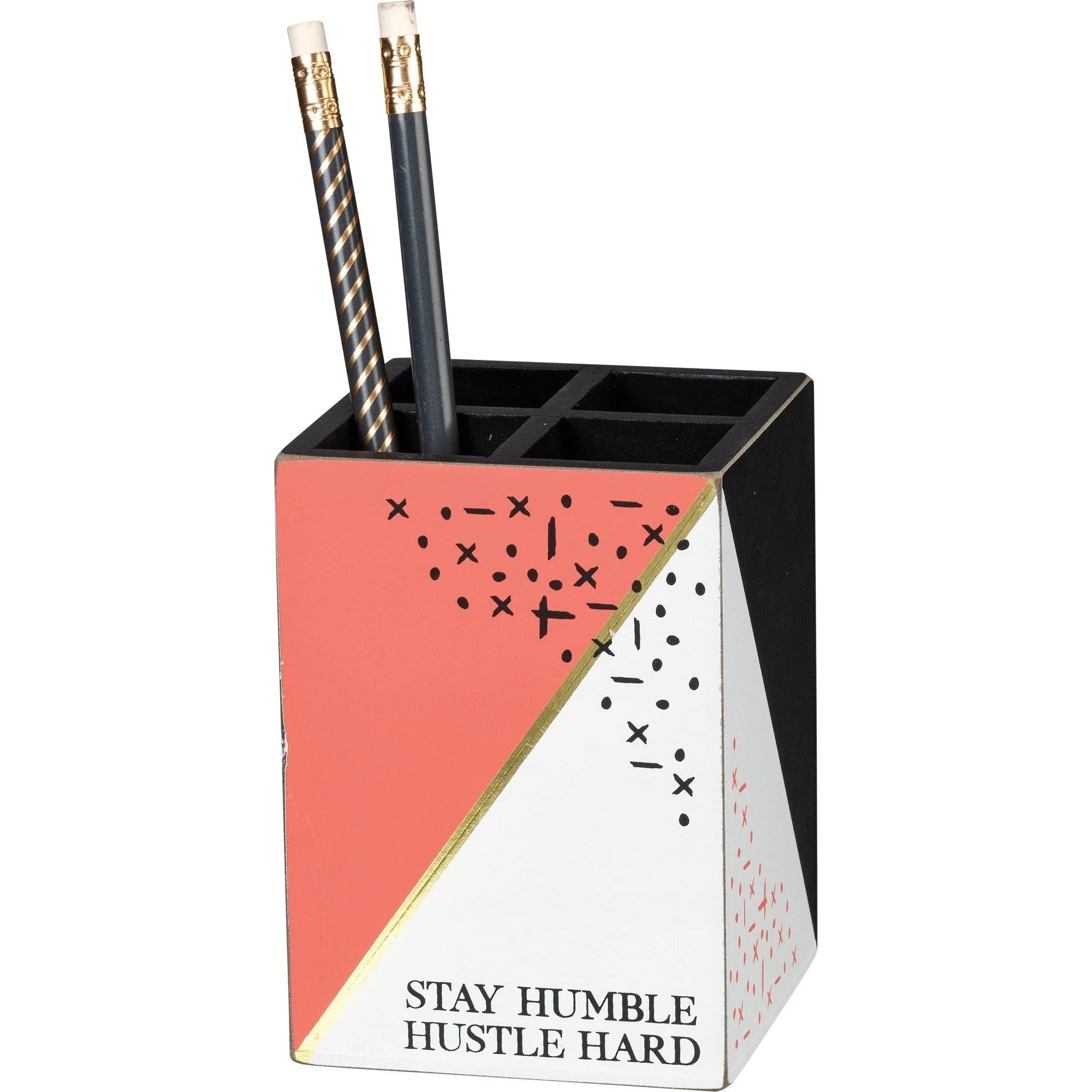 Stay Humble Hustle Hard Wood Pencil Holder - Image 4