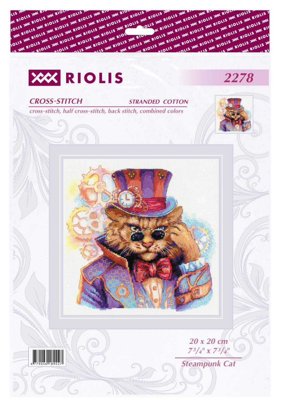 Steampunk Cat R2278 Counted Cross Stitch Kit - Image 2