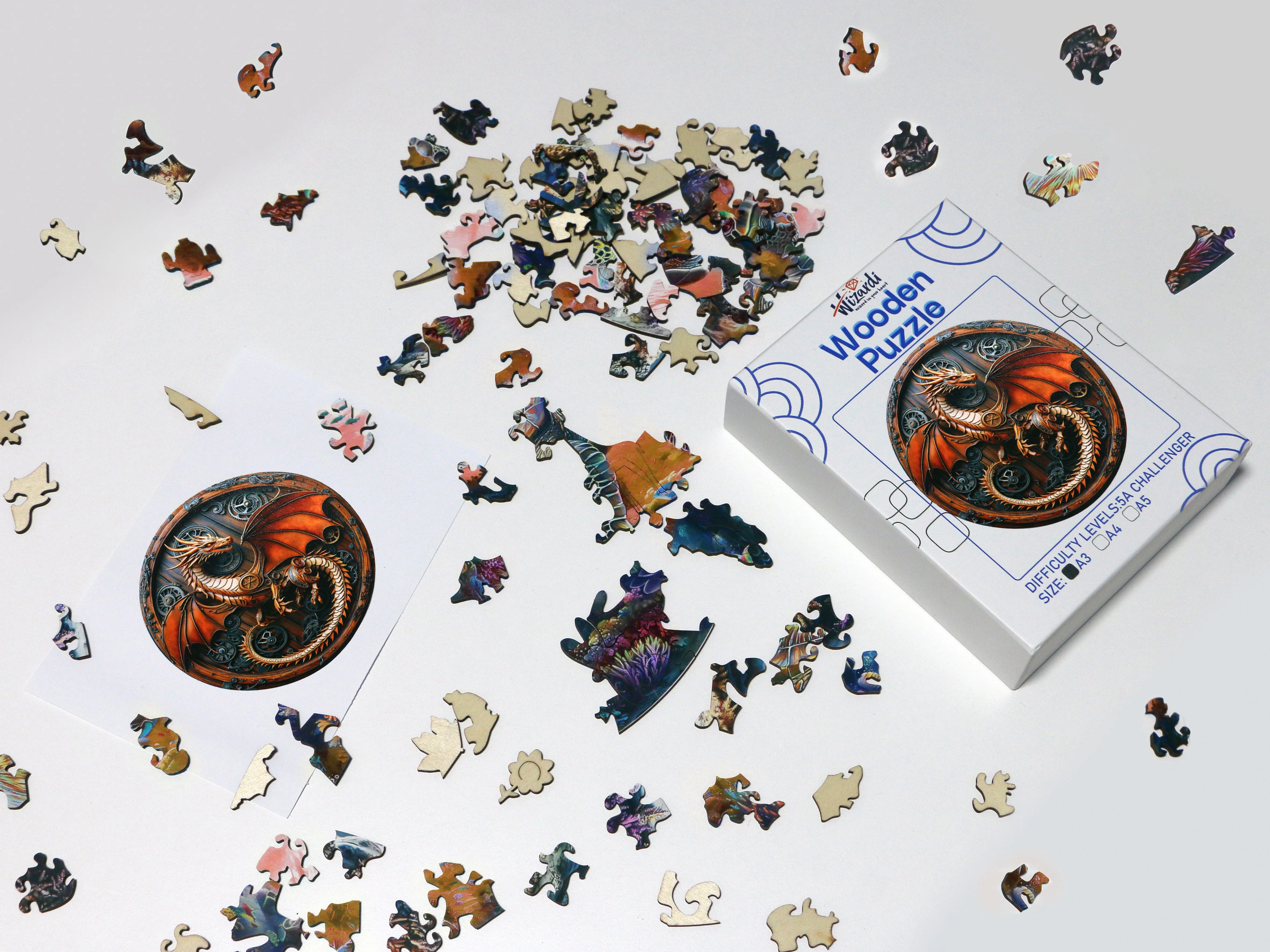 Steampunk Dragon - Jigsaw Wooden Puzzle by Wizardi F07N9-29 - Image 2