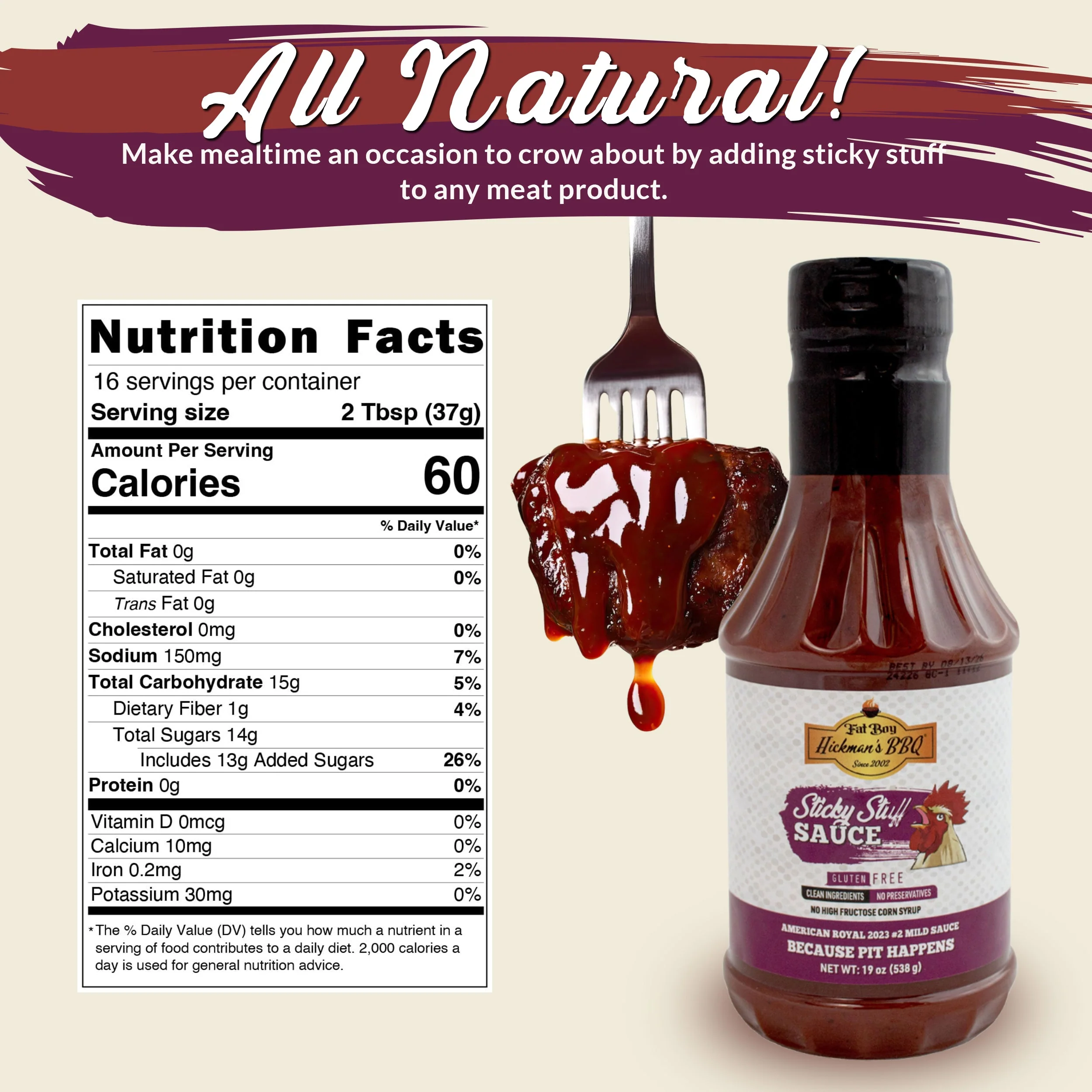 Sticky Stuff Gluten Free Natural BBQ Sauce 19 oz - Image 9