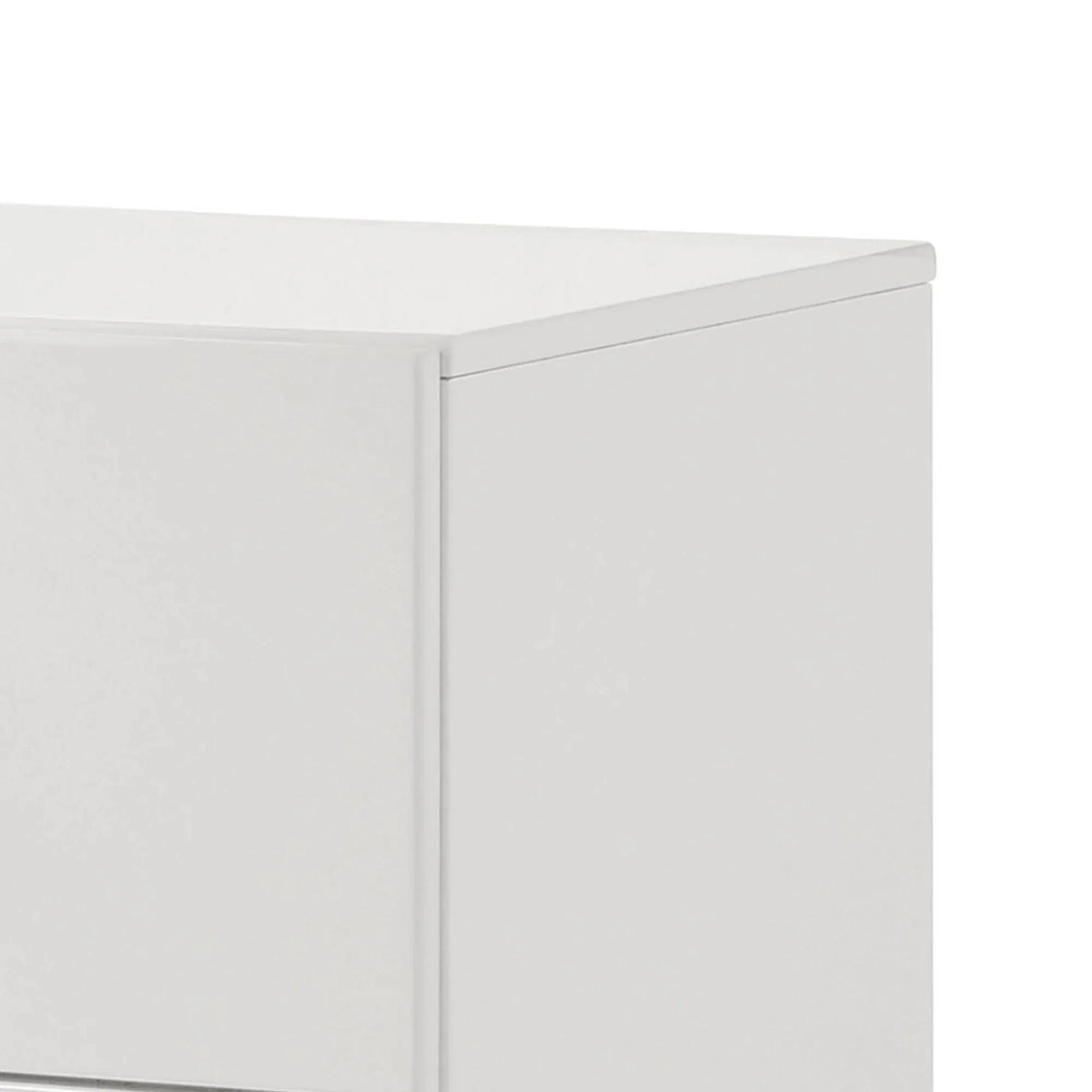 Stoholm Modern White Nightstand with 2-Drawer and Chrome Handles - Image 6