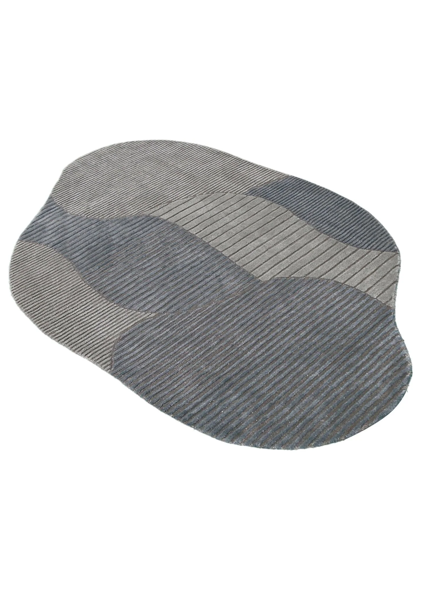 Stone Modern Gray And Silver Hand Tufted 5x7 Wool Area Rug - Image 7