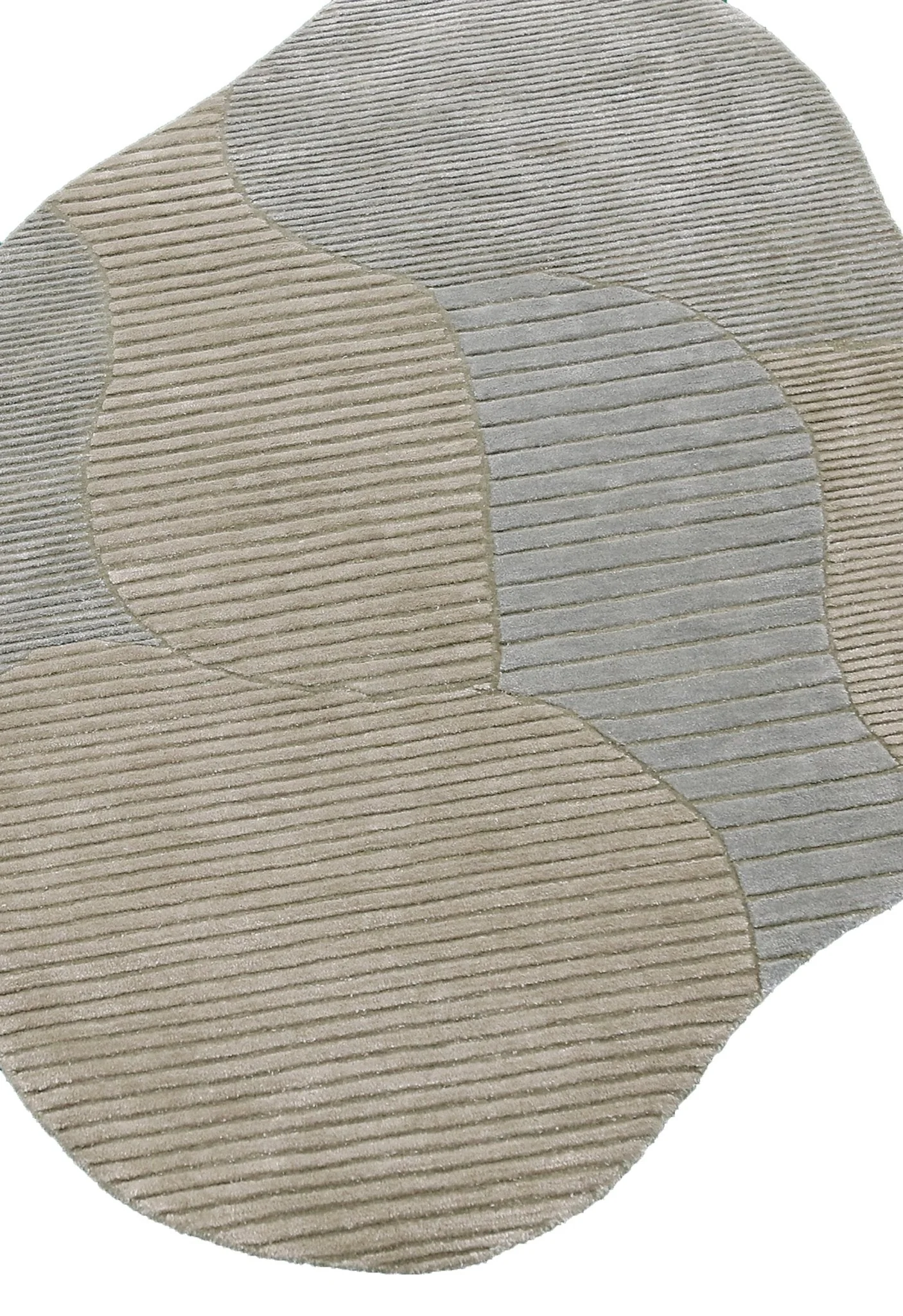 Stone Modern Ripple Beige And Gray Hand Tufted 5x7 Wool Rug - Image 5