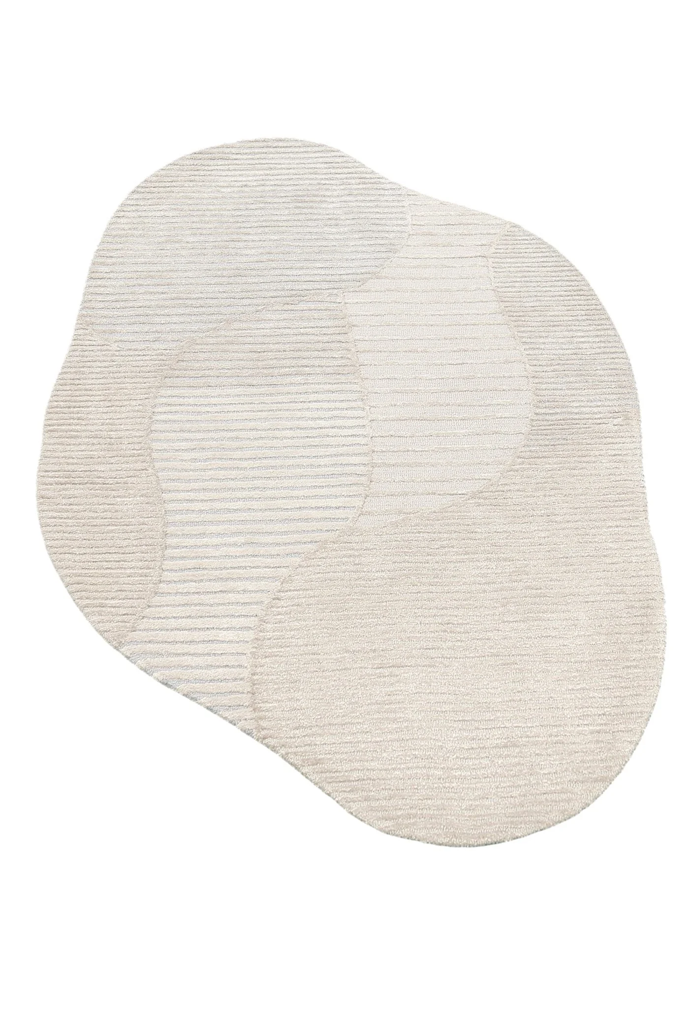Stone Modern Silver and Beige Ripple Hand Tufted 5x7 Wool Rug - Image 8