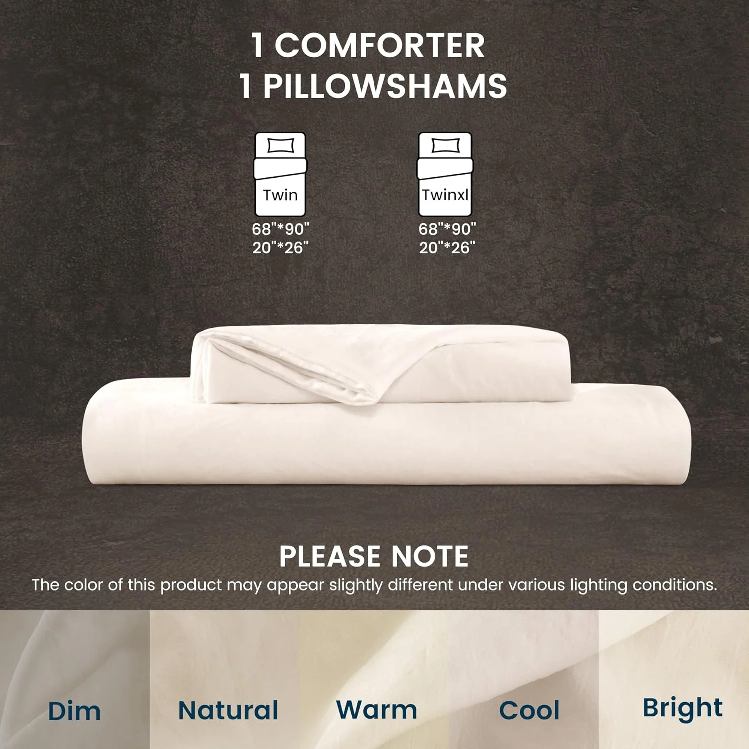 Stone Washed Duvet Cover Set - Beige - Image 4