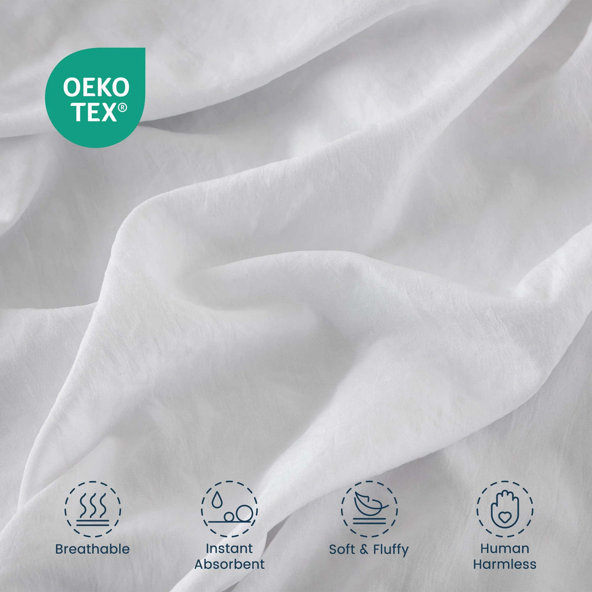 Stone Washed Duvet Cover Set - White - Image 3